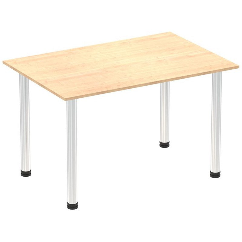 Impulse Rectangular Table, 1200mm, Maple, Chrome Post Leg Easy2Order : I003587