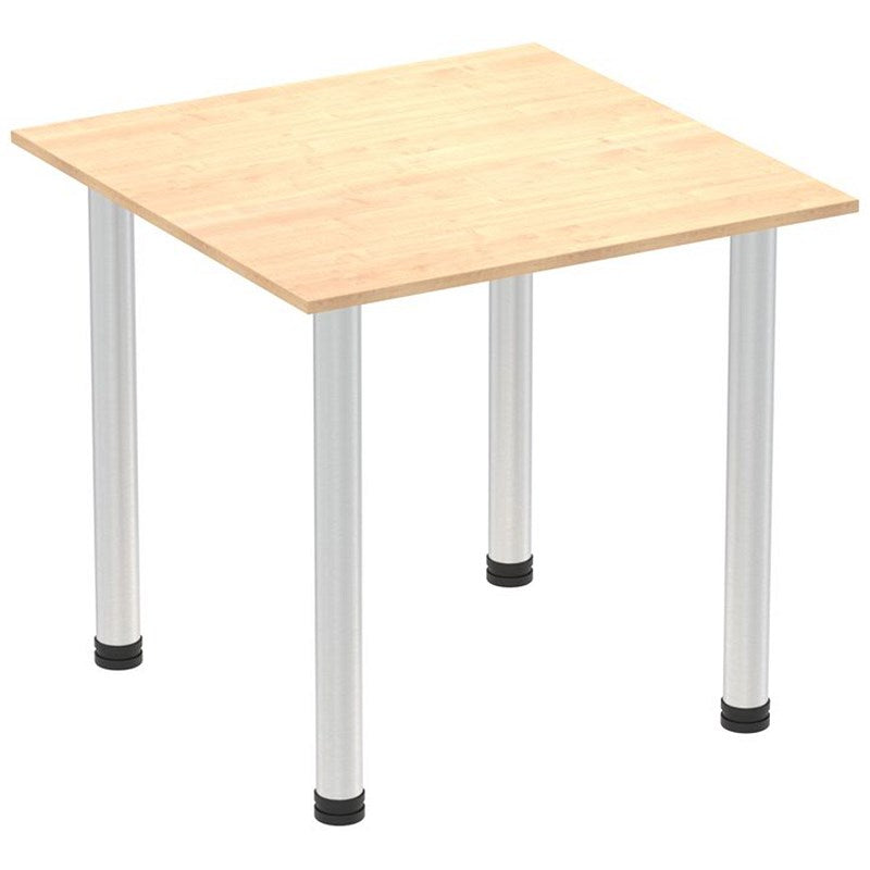 Impulse 800mm Square Table, Maple, Brushed Aluminium Post Leg Easy2Order : I003630