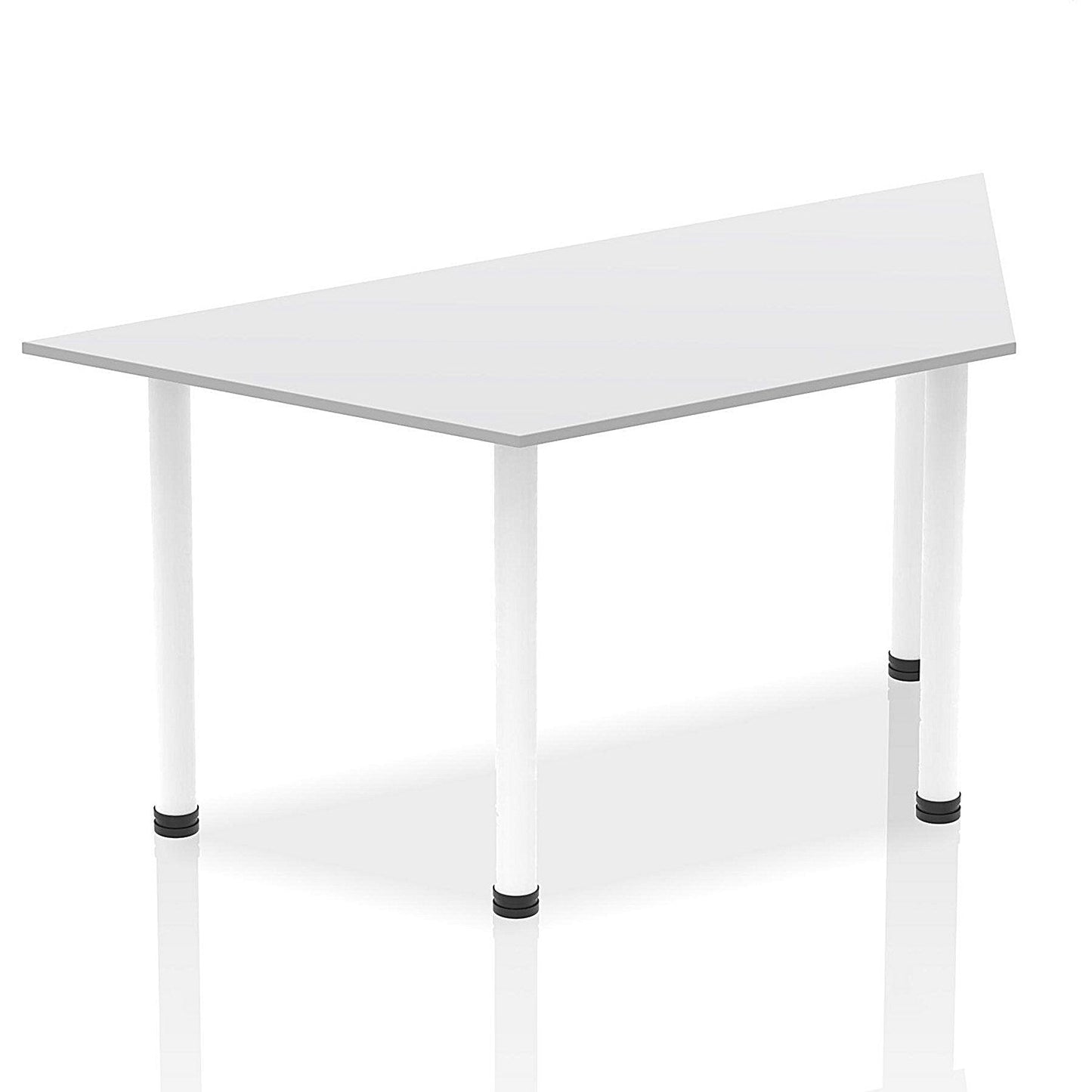 Impulse Trapezoidal Table, 1600mm, White, White Post Leg Easy2Order : I003701