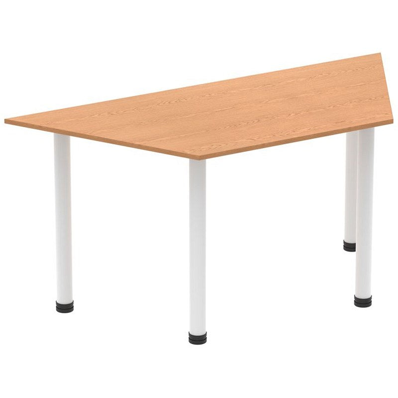 Impulse Trapezoidal Table, 1600mm, Oak, White Post Leg Easy2Order : I003703