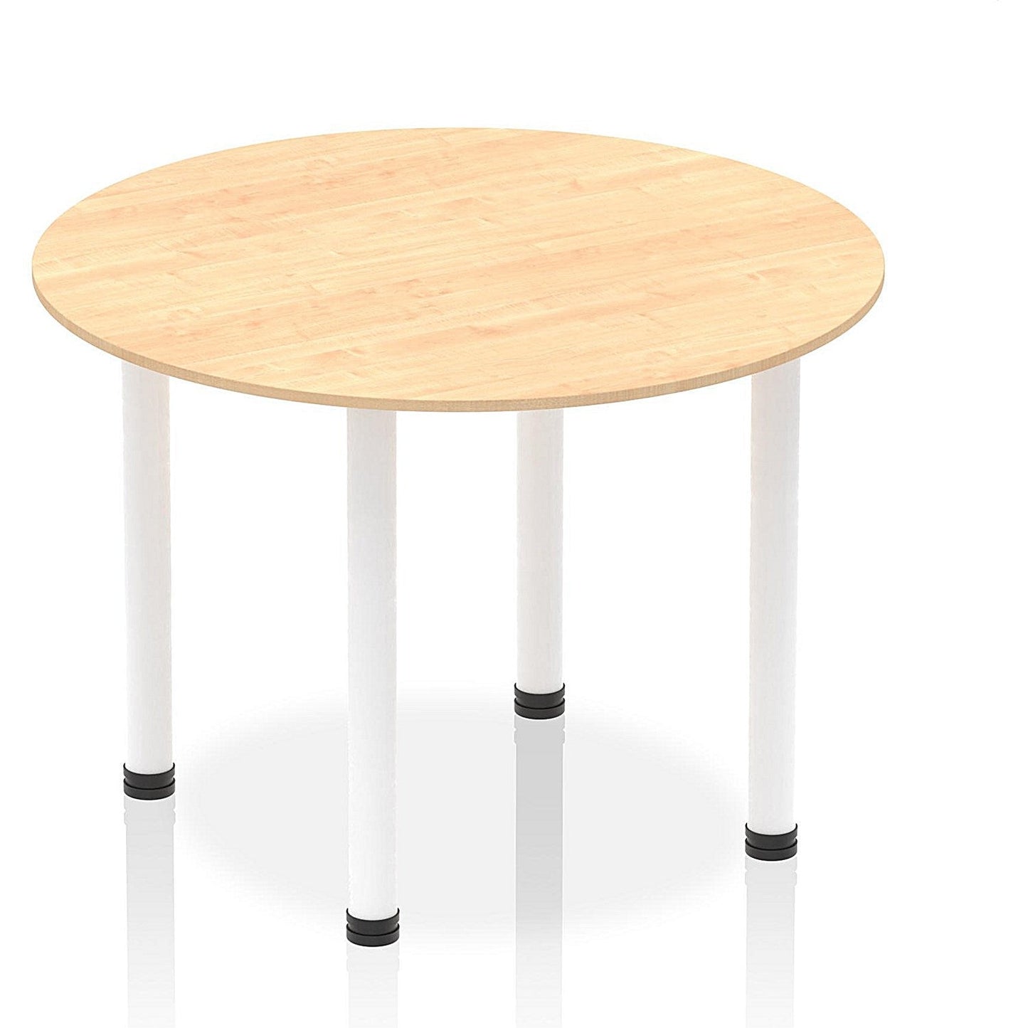 Impulse Circular Table, 1000mm, Maple, White Post Leg Easy2Order : I003766
