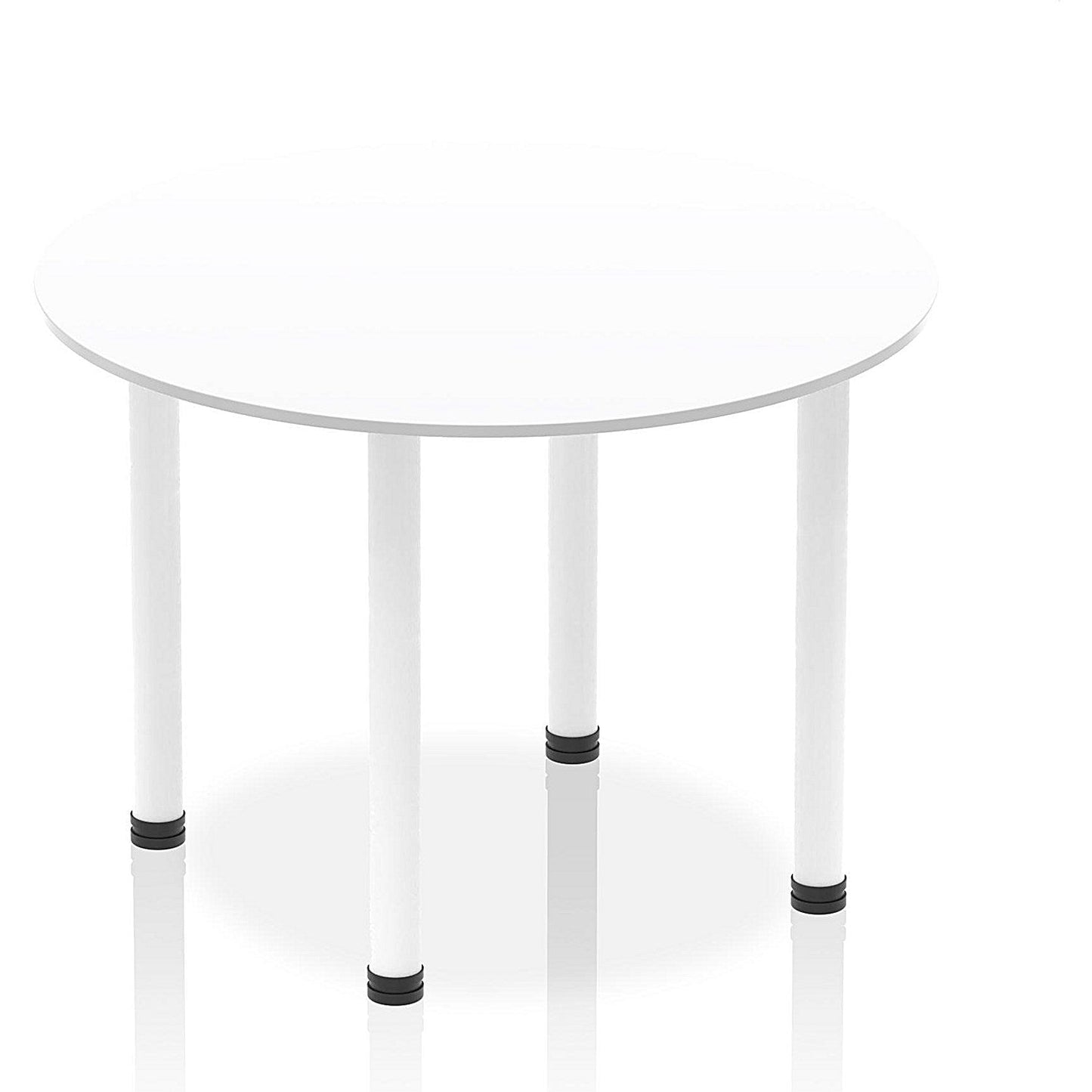 Impulse Circular Table, 1000mm, White, White Post Leg Easy2Order : I003768