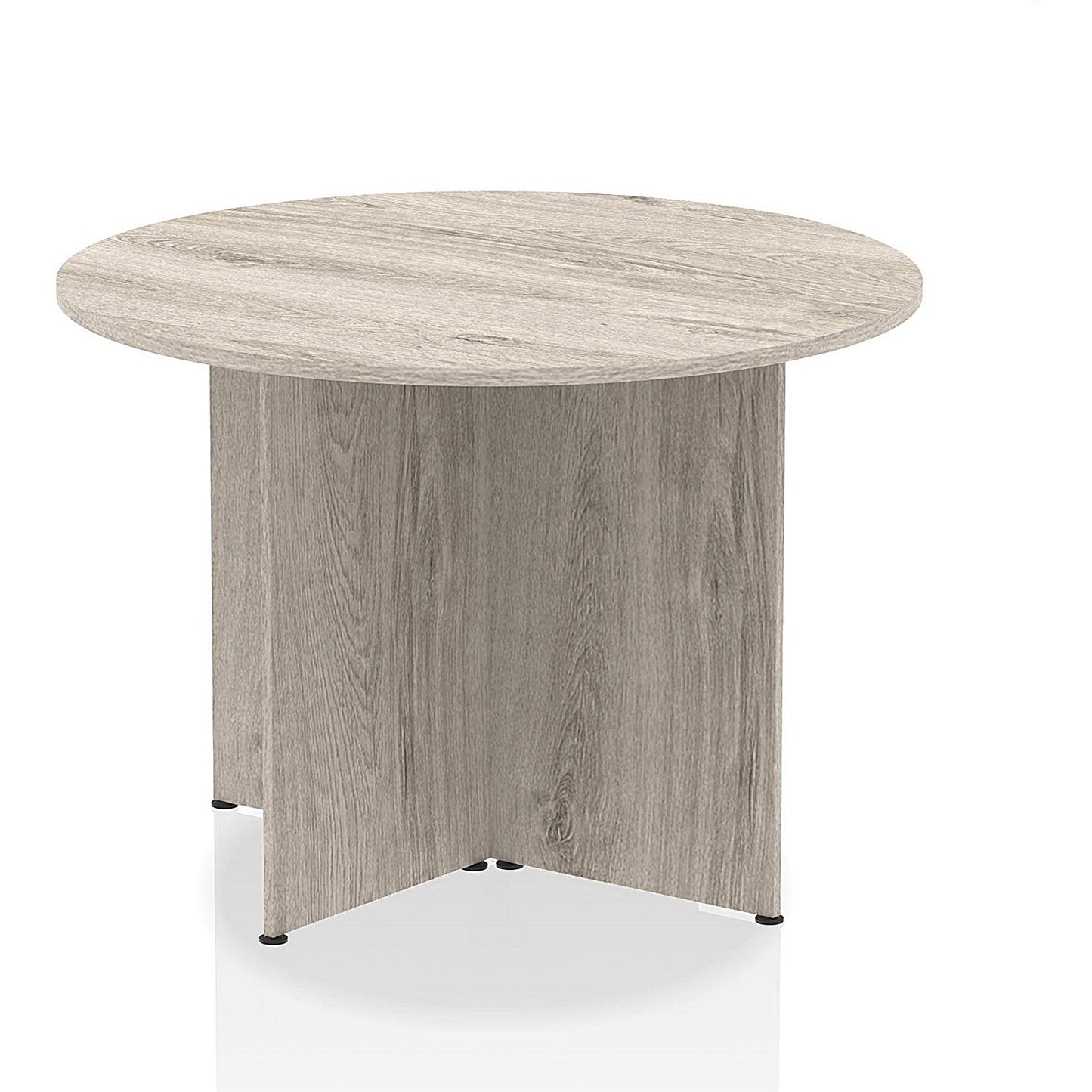 Impulse Circular Table, 1000mm, Grey Oak, Arrowhead Leg Easy2Order : I003796