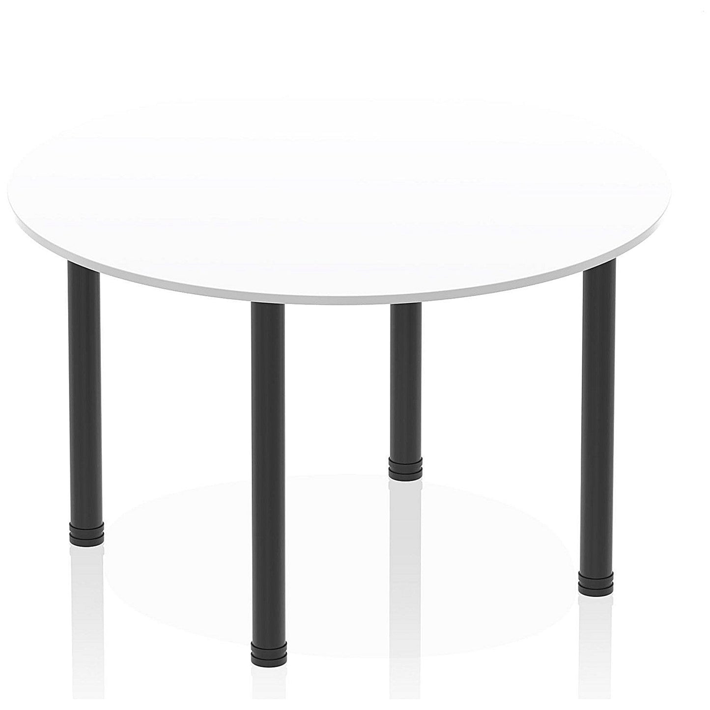 Impulse Circular Table, 1200mm, White, Black Post Leg Easy2Order : I004192