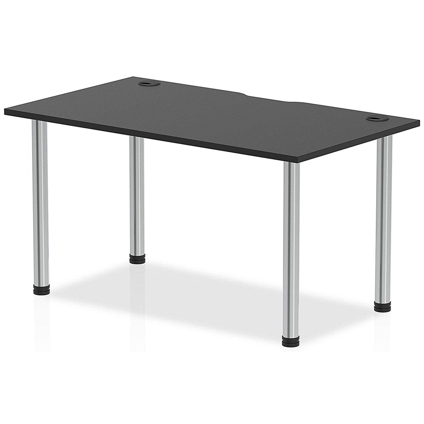 Impulse Rectangular Table, 1400mm x 800mm, Black, Chrome Post Leg Easy2Order : I004209