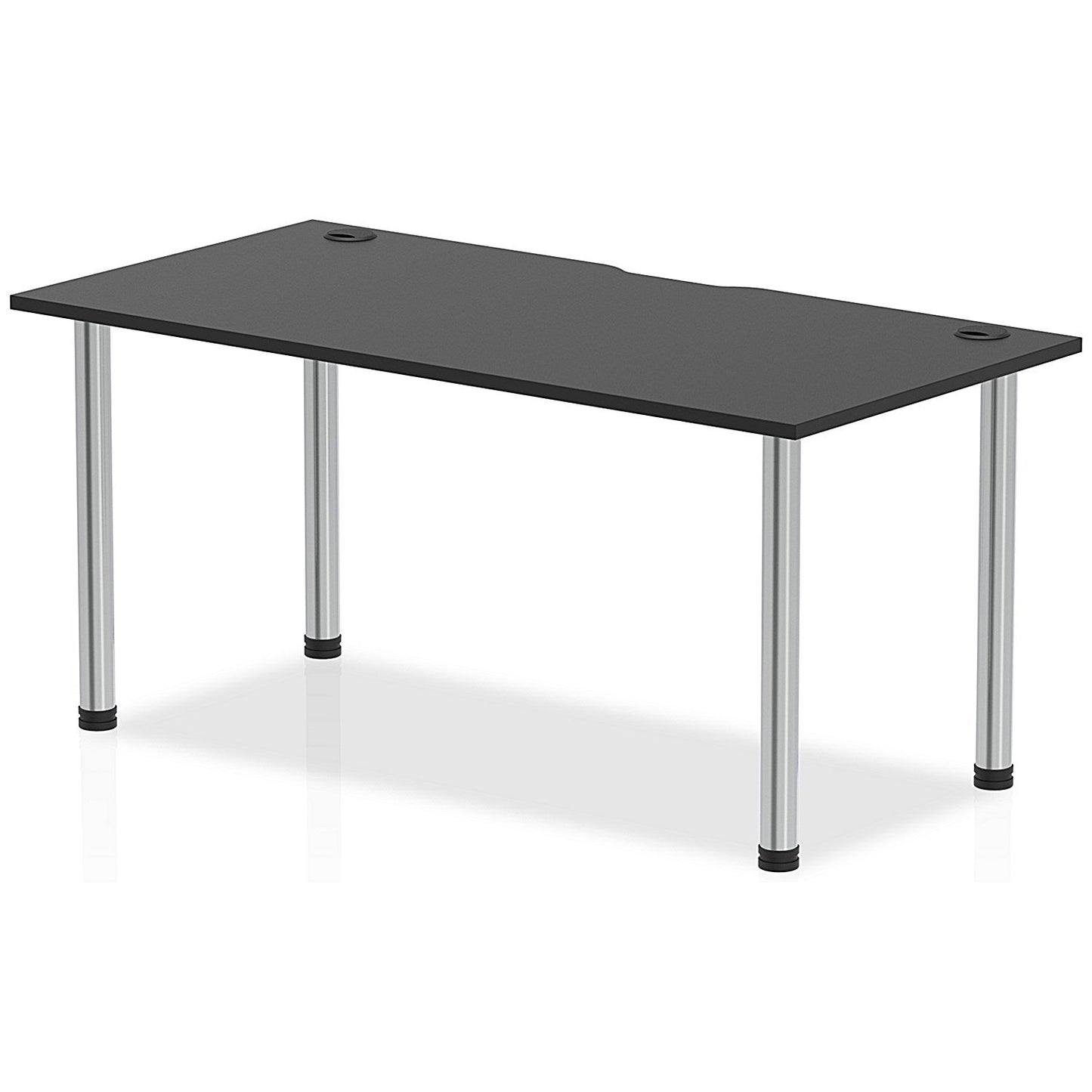 Impulse Rectangular Table, 1600mm x 800mm, Black, Chrome Post Leg Easy2Order : I004210