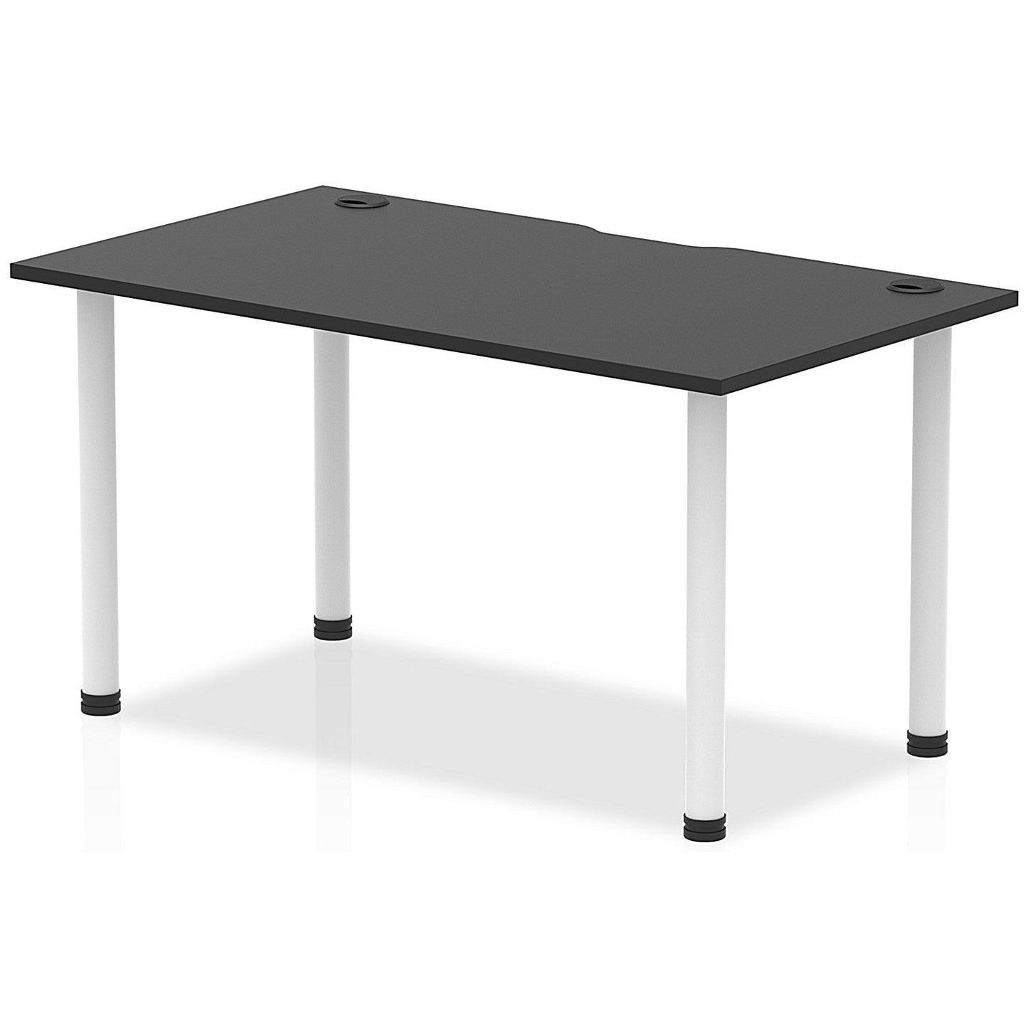Impulse Rectangular Table, 1400mm x 800mm, Black, White Post Leg Easy2Order : I004217