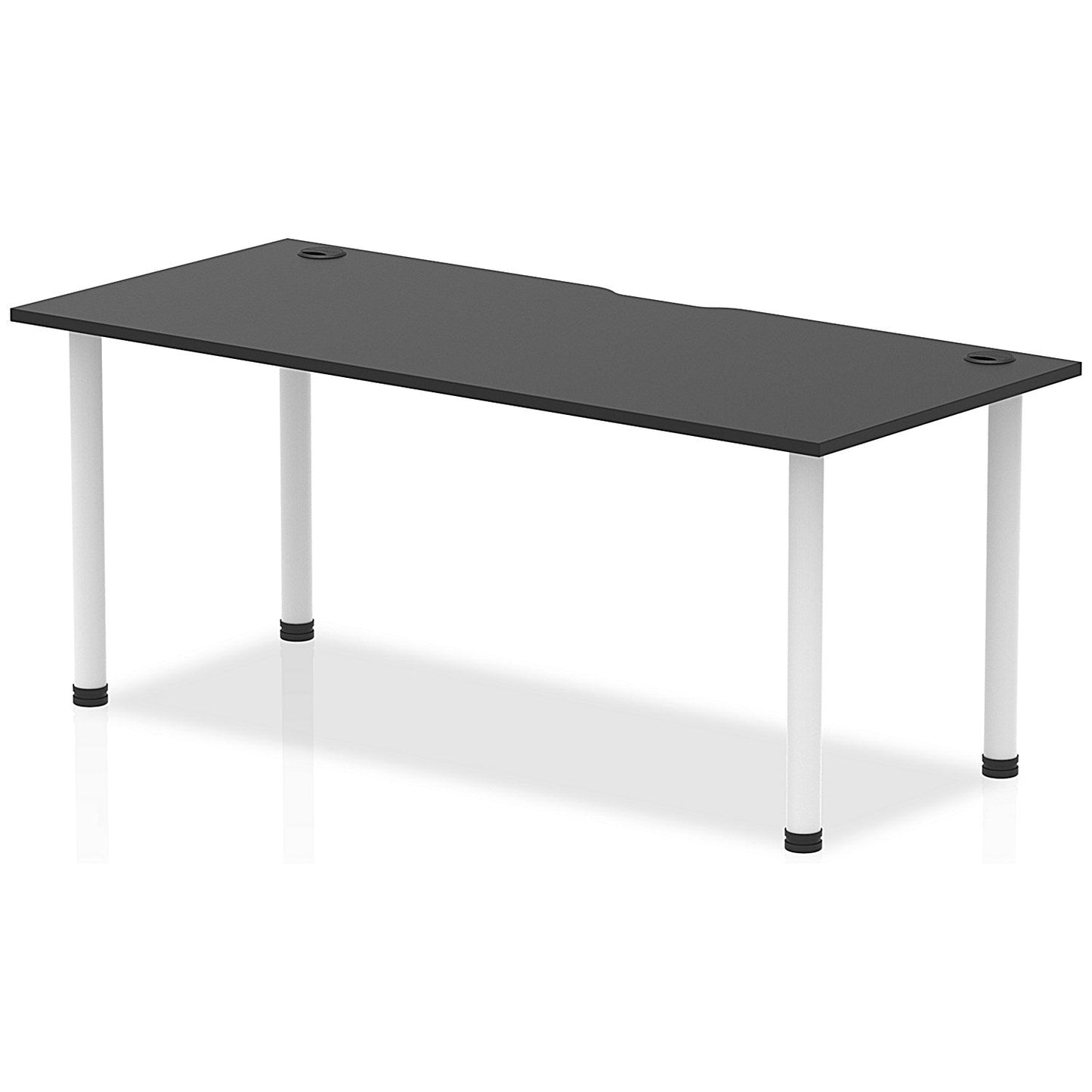 Impulse Rectangular Table, 1800mm x 800mm, Black, White Post Leg Easy2Order : I004219