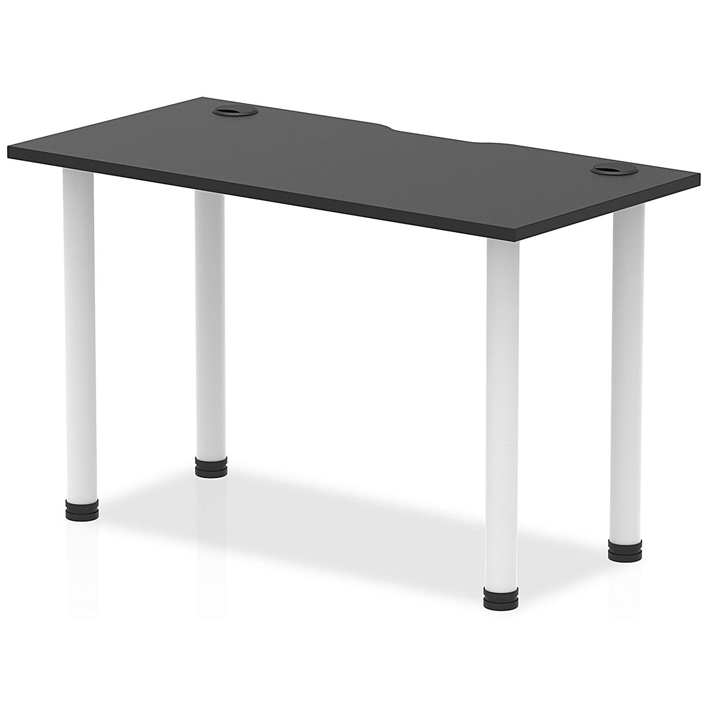 Impulse Rectangular Table, 1200mm x 600mm, Black, White Post Leg Easy2Order : I004220