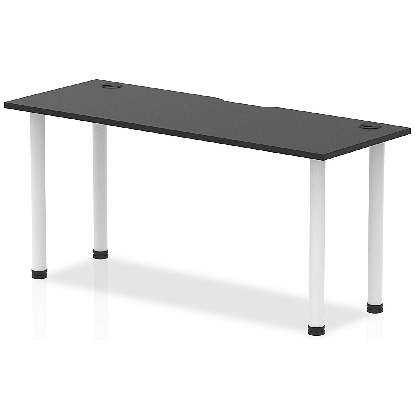 Impulse Rectangular Table, 1600mm x 600mm, Black, White Post Leg Easy2Order : I004222