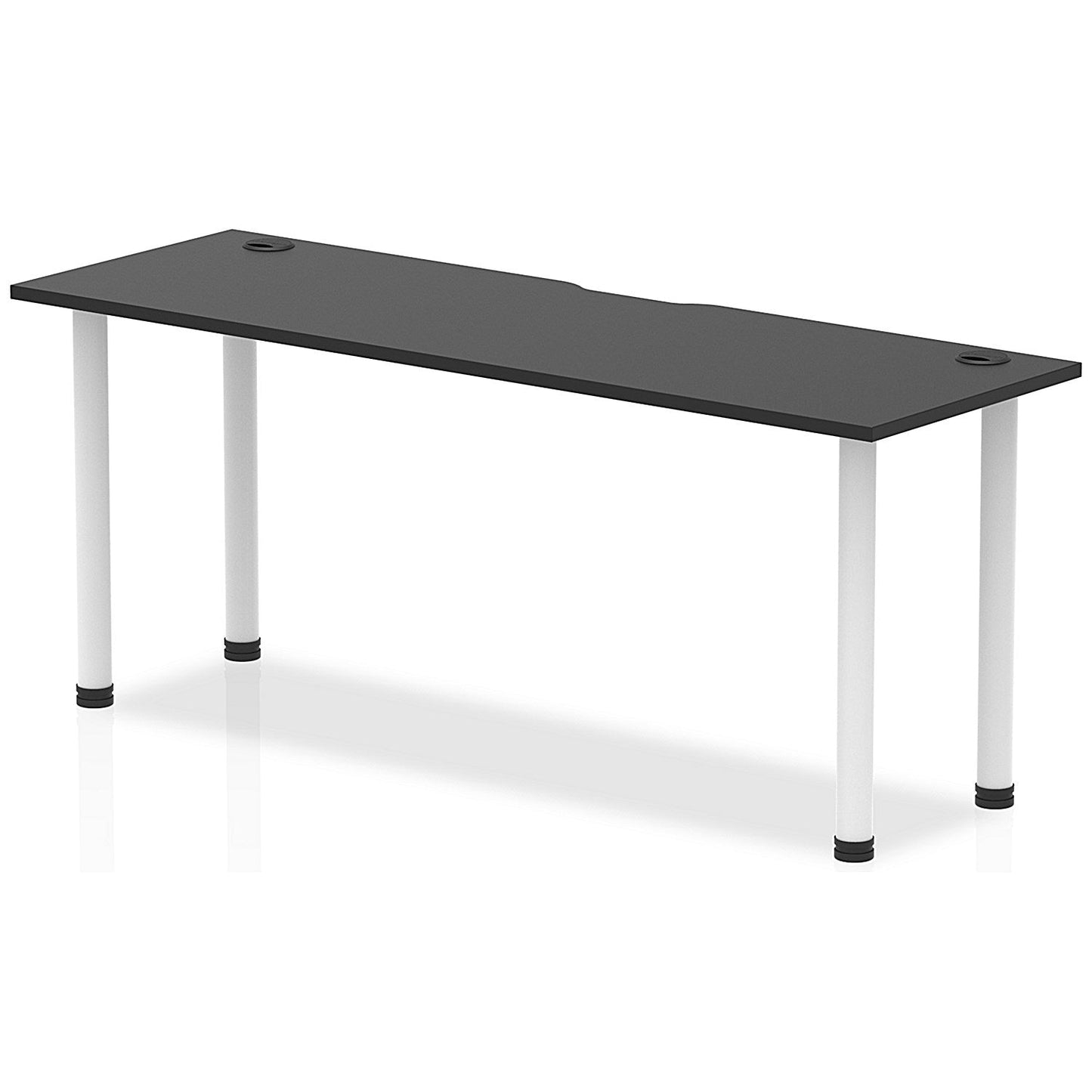 Impulse Rectangular Table, 1800mm x 600mm, Black, White Post Leg Easy2Order : I004223