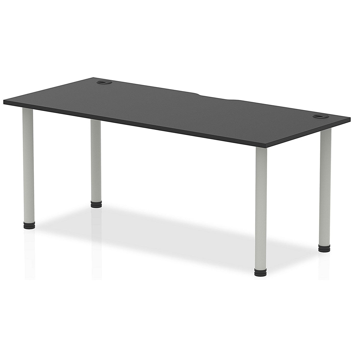 Impulse Rectangular Table, 1800mm x 800mm, Black, Silver Post Leg Easy2Order : I004227