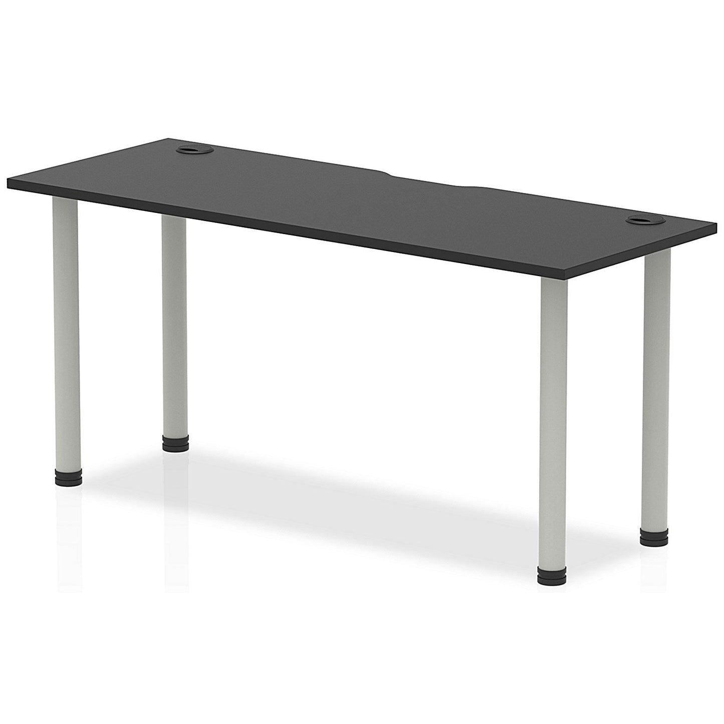 Impulse Rectangular Table, 1600mm x 600mm, Black, Silver Post Leg Easy2Order : I004230