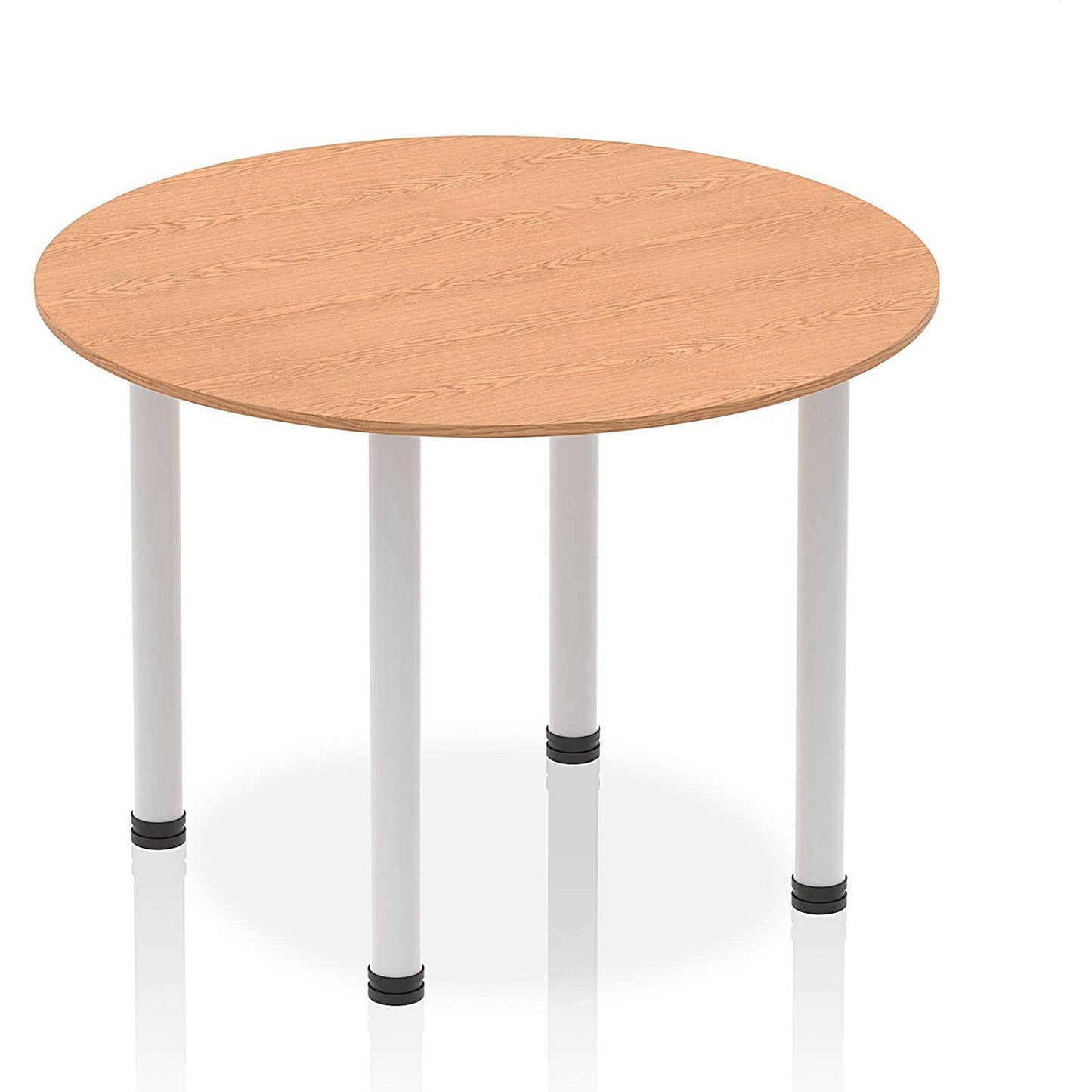 Impulse Circular Table, 1000mm, Oak, Silver Post Leg Easy2Order : I004373