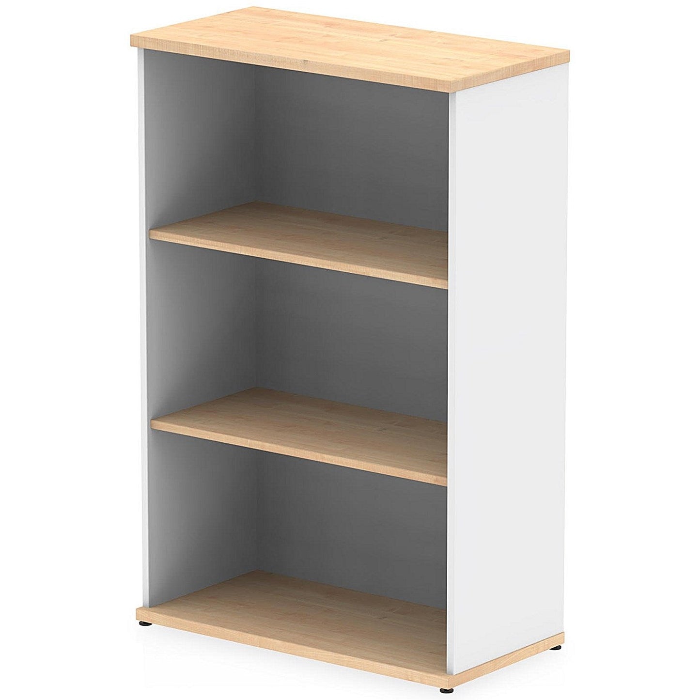Impulse Two-Tone Medium Bookcase, 2 Shelves, 1200mm High, Maple and White Easy2Order : I005121