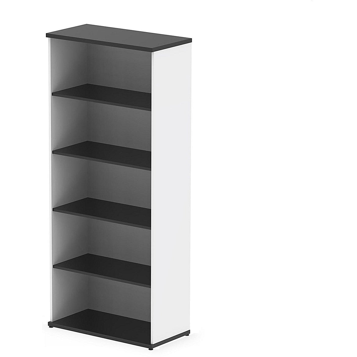Impulse Two-Tone Extra Tall Bookcase, 4 Shelves, 2000mm High, Black and White Easy2Order : I005131