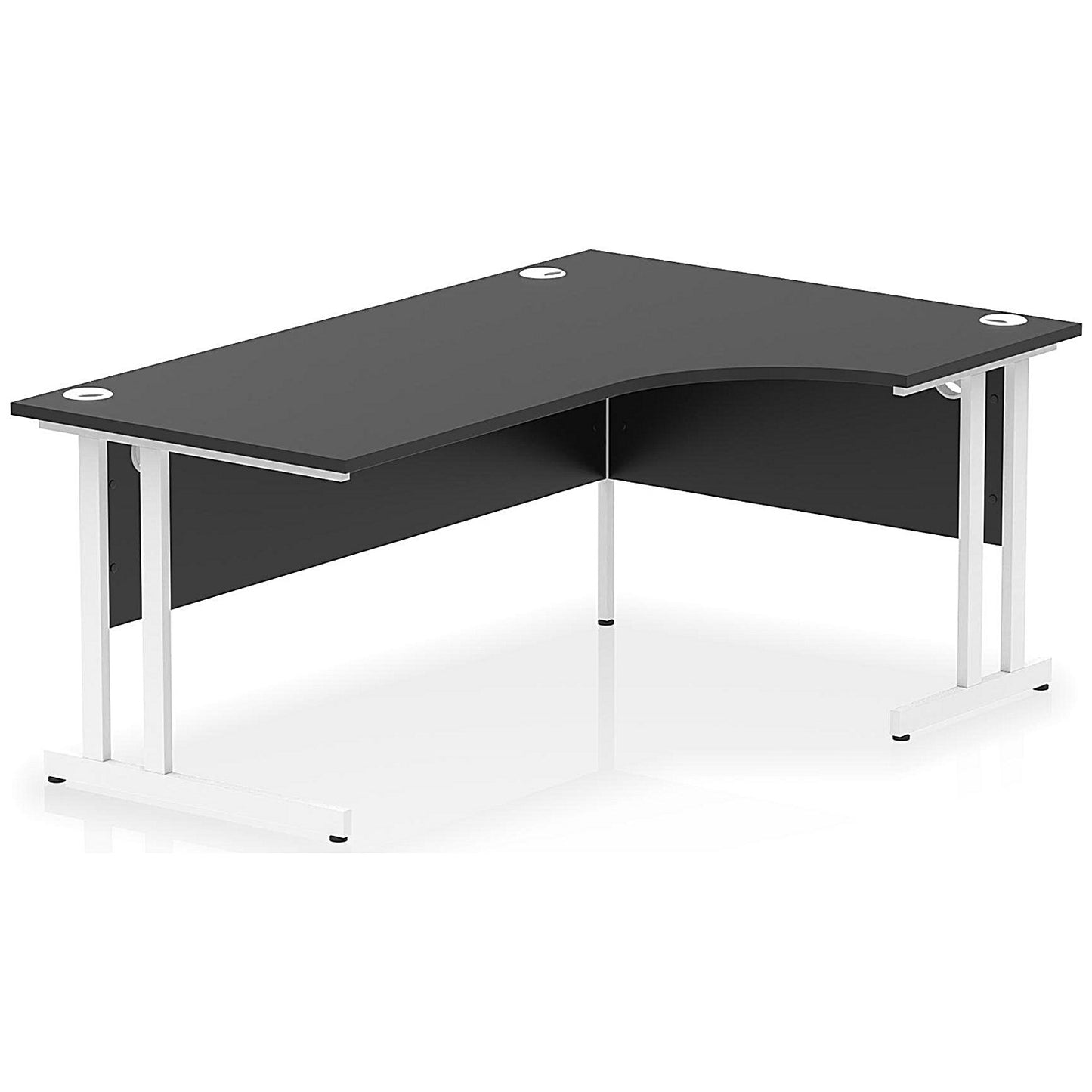 Impulse 1800mm Corner Desk, Right Hand, White Cantilever Leg, Black