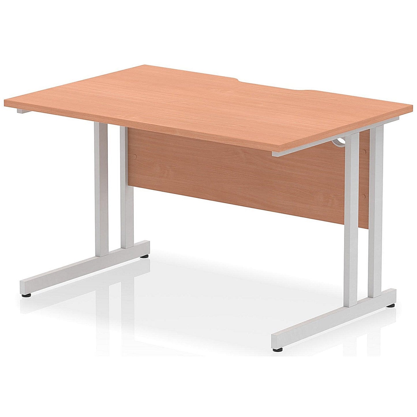 Impulse 1200mm Scalloped Edge Rectangular Desk, Silver Cantilever Legs, Beech Easy2Order : I005856