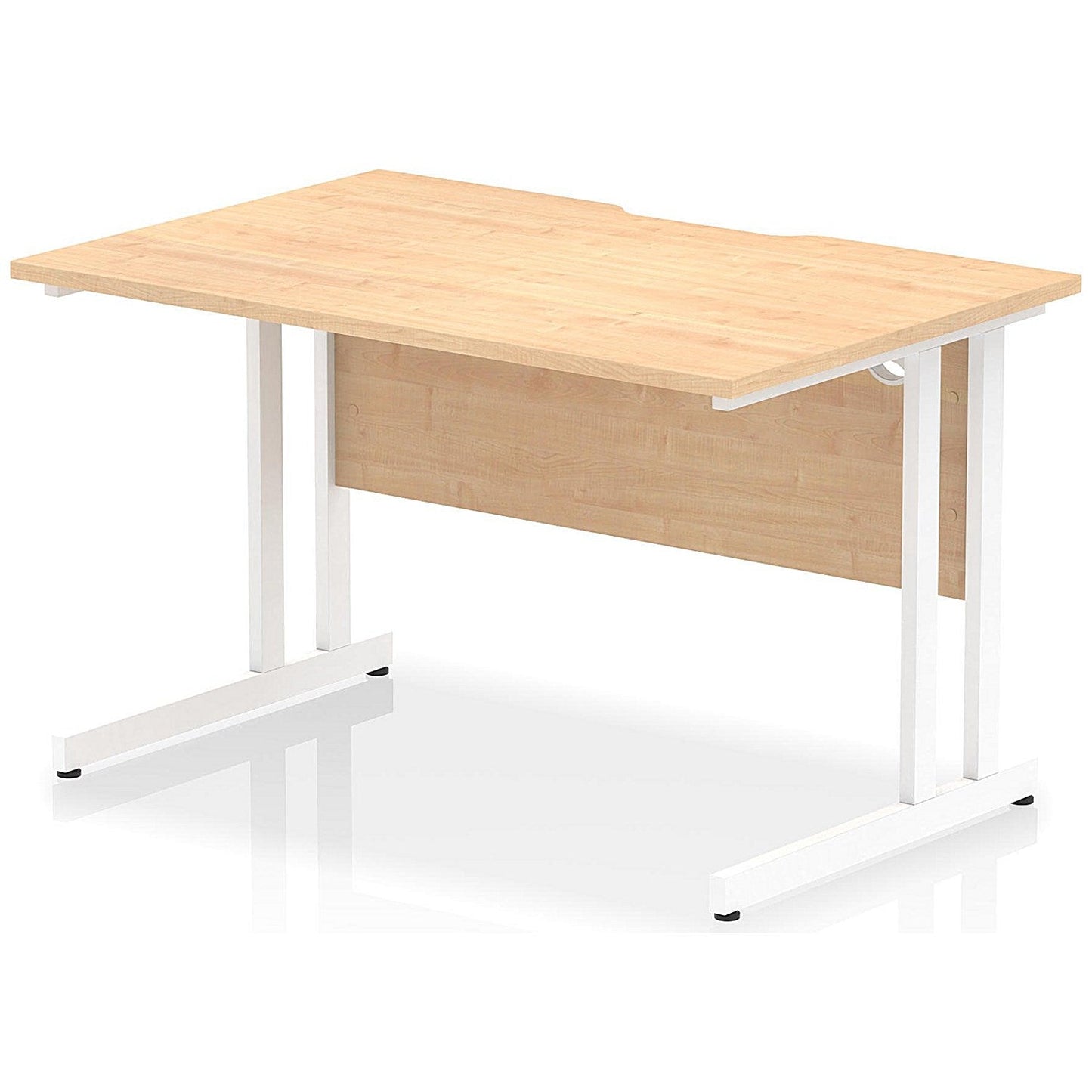 Impulse 1200mm Scalloped Edge Rectangular Desk, White Cantilever Legs, Maple Easy2Order : I005863