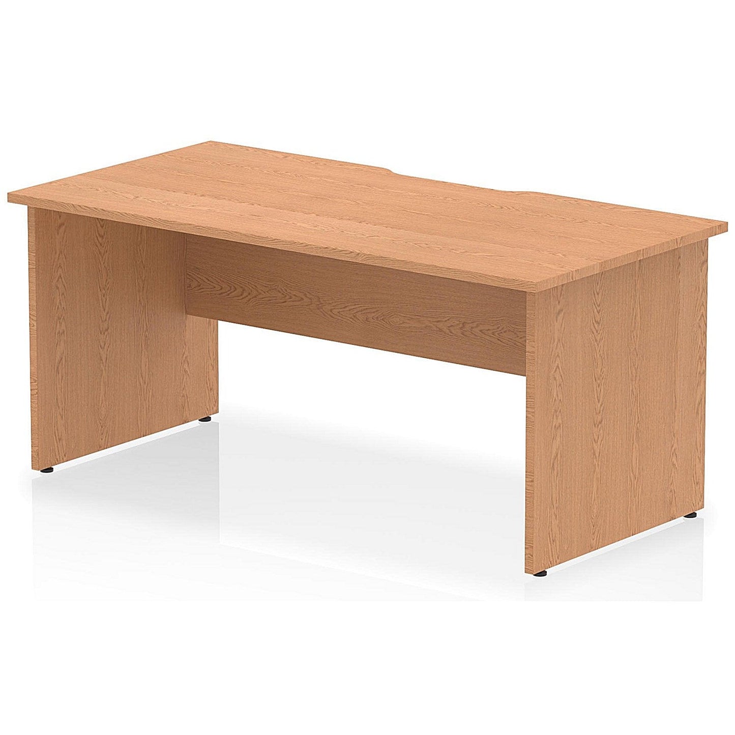 Impulse 1600mm Scalloped Edge Rectangular Desk, Panel End Legs, Oak Easy2Order : I005978