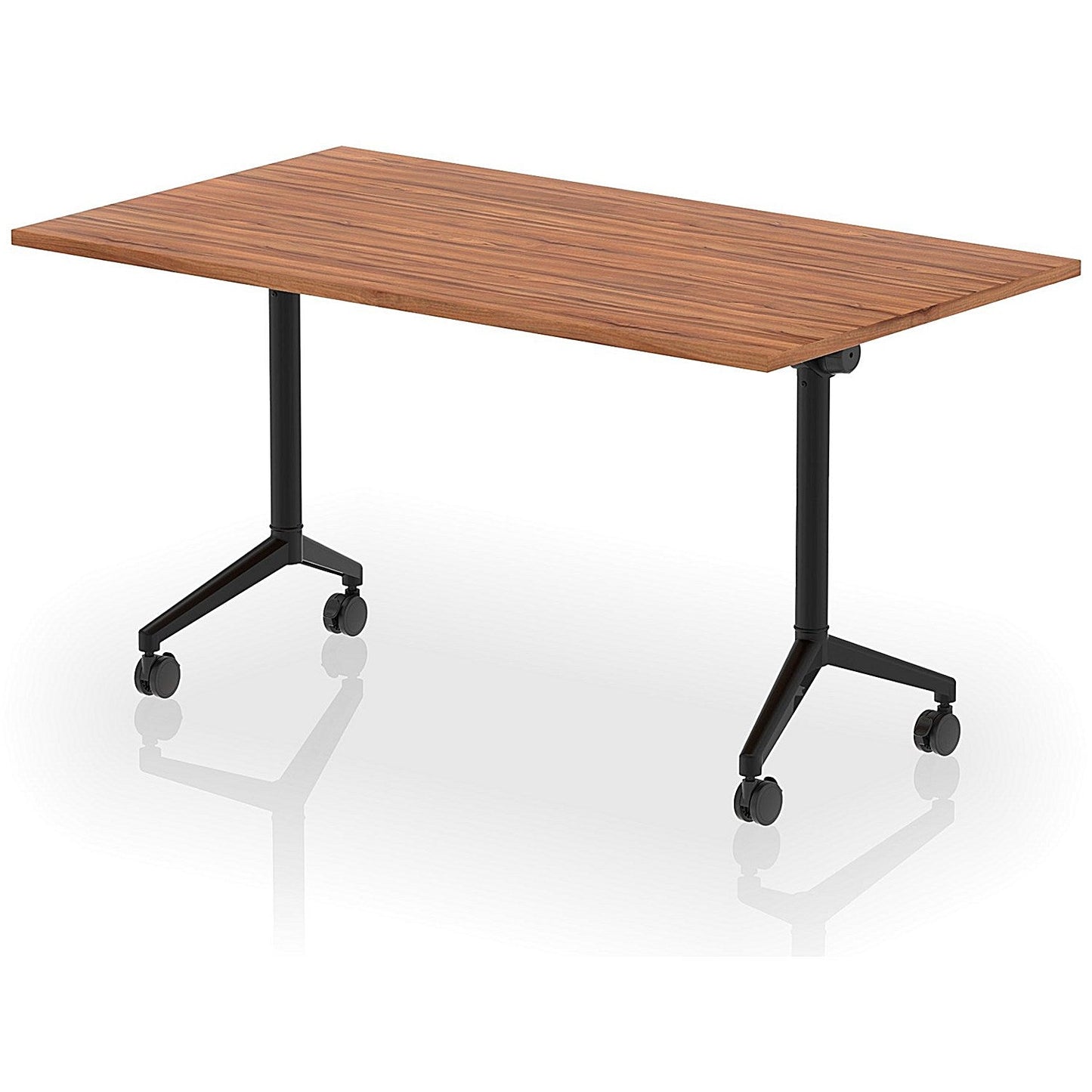 Impulse Plus Flip Rectangular Table, 1400mm Wide, Black Foot, Walnut Easy2Order : I006570