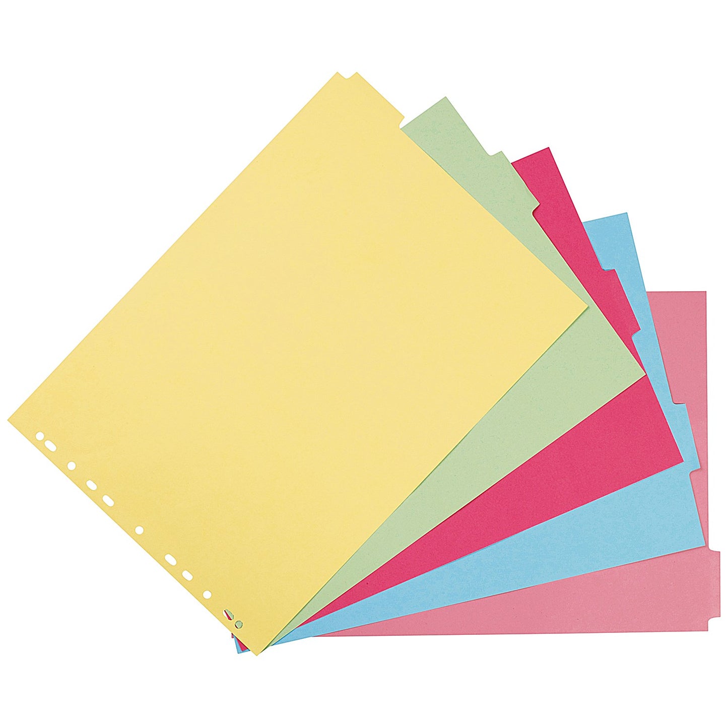 Concord Subject Dividers, 5-Part, Blank Multicolour Tabs, A3, Multicolour