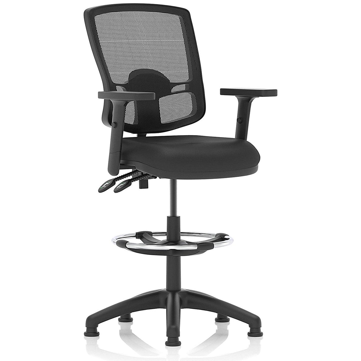 Eclipse Plus II High Rise Deluxe Mesh Back Operator Chair, Height Adjustable Arms, Bonded Leather Easy2Order : KC0430