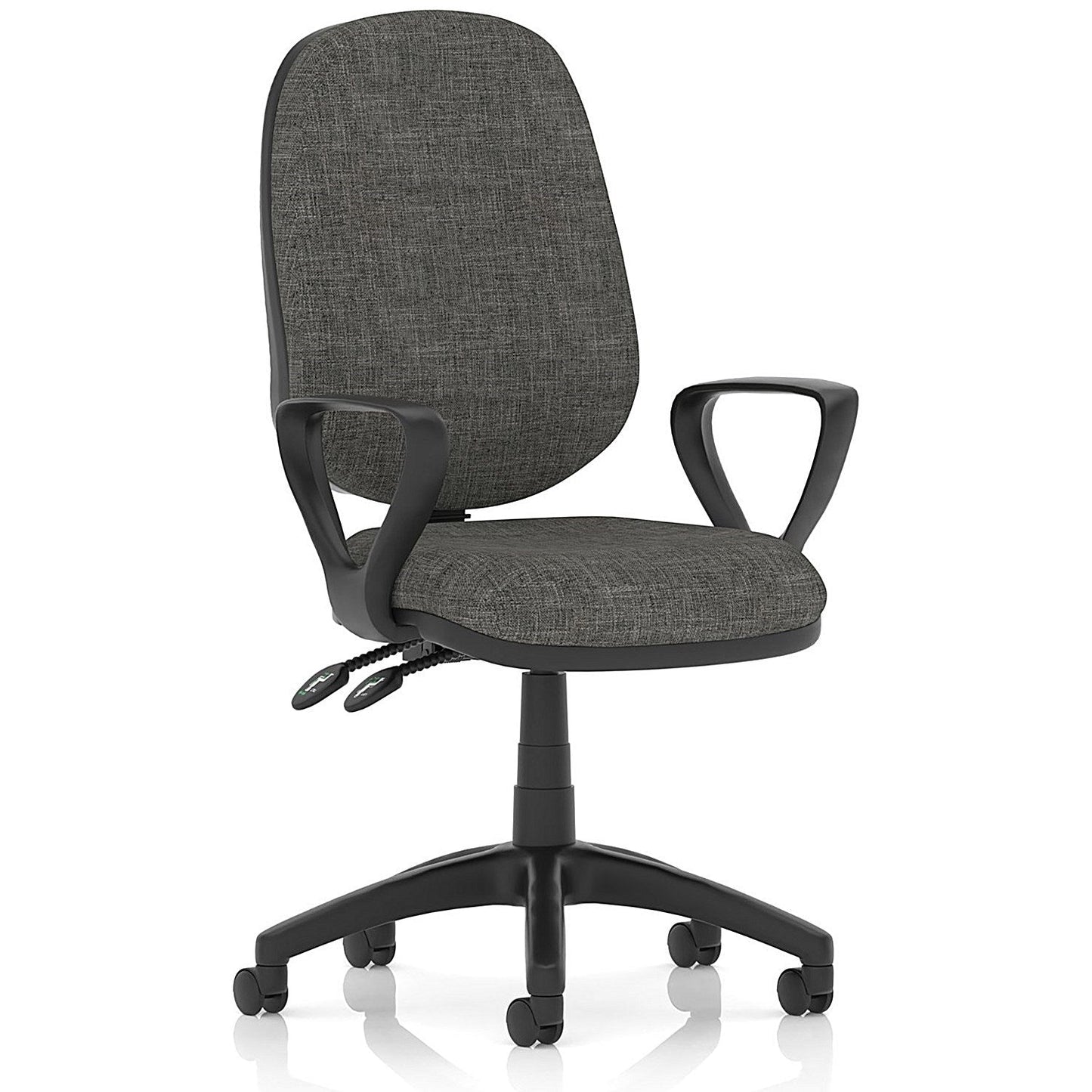 Luna II Lever Task Operator Chair, Fixed Height Arms, Charcoal Easy2Order : KC0450