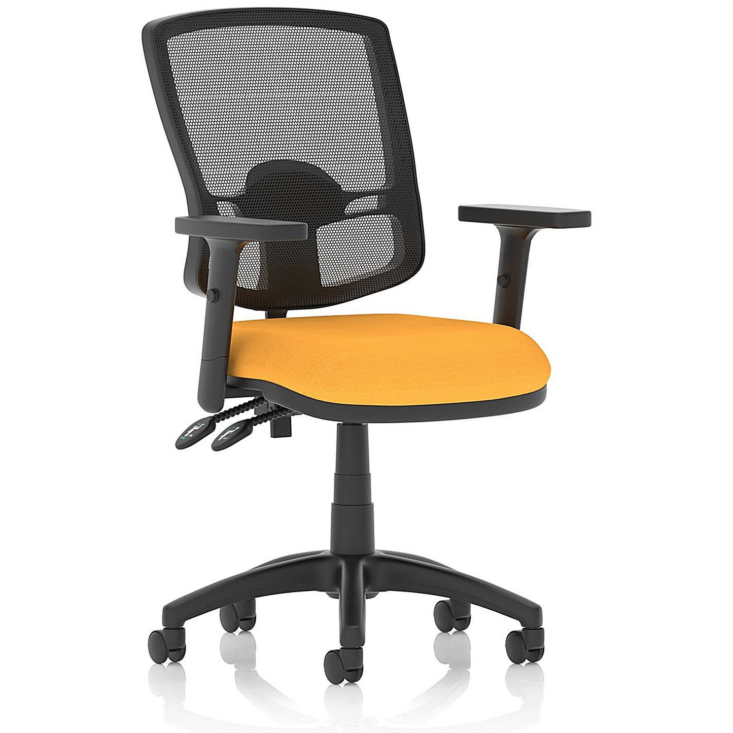 Eclipse Plus II Deluxe Mesh Back Operator Chair, Height Adjustable Arms, Senna Yellow
