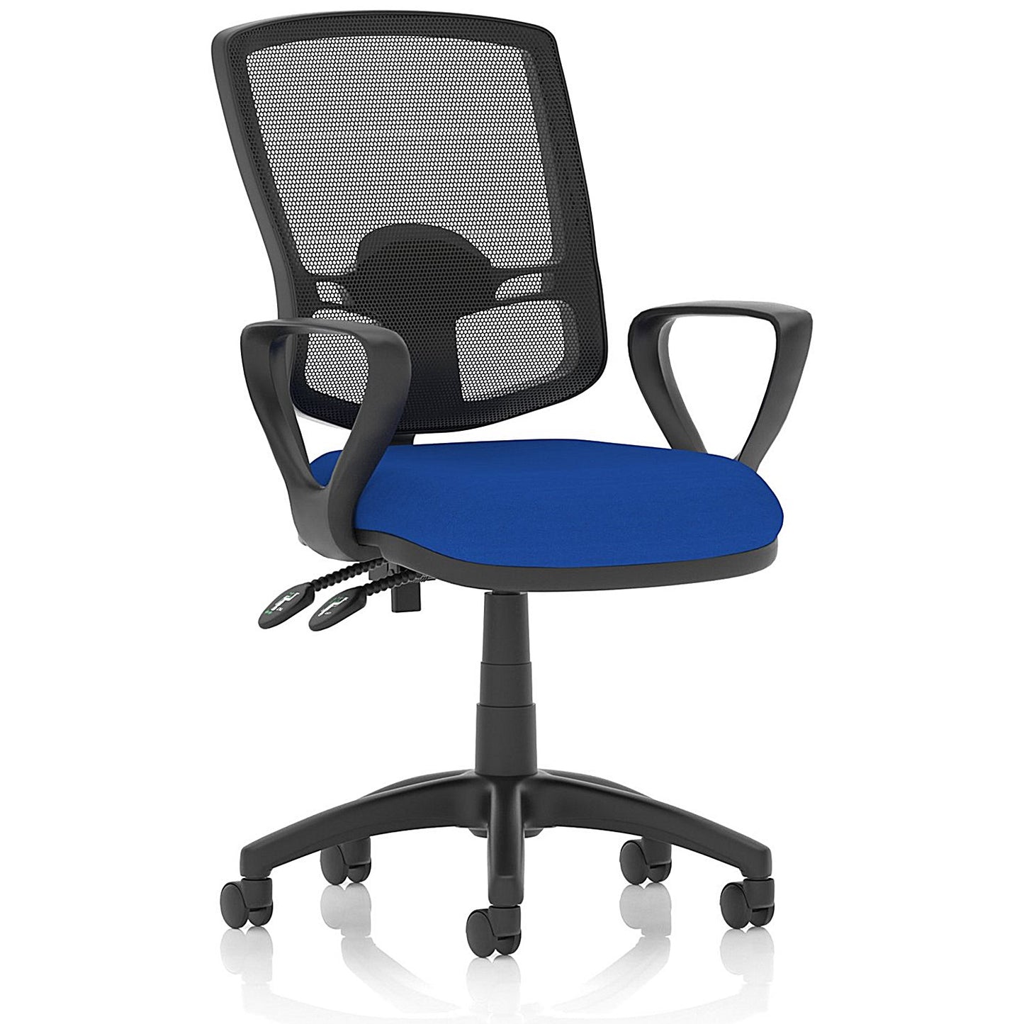 Eclipse Plus II Deluxe Mesh Back Operator Chair, Fixed Height Arms, Stevia Blue