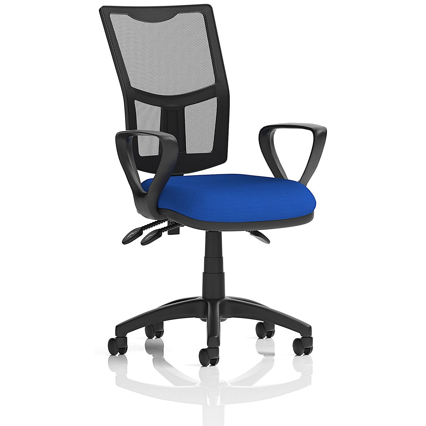 Eclipse Plus III Mesh Back Operator Chair, Fixed Height Arms, Stevia Blue