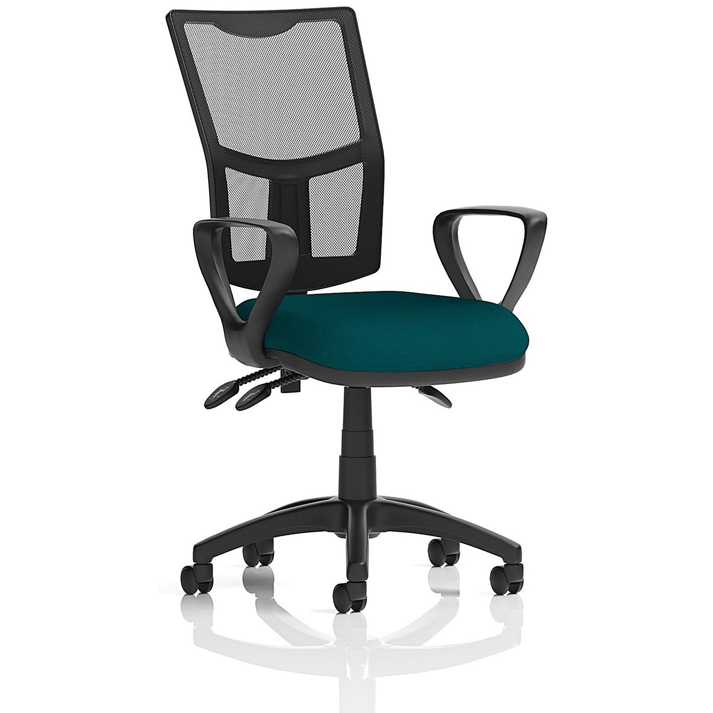 Eclipse Plus III Mesh Back Operator Chair, Fixed Height Arms, Maringa Teal