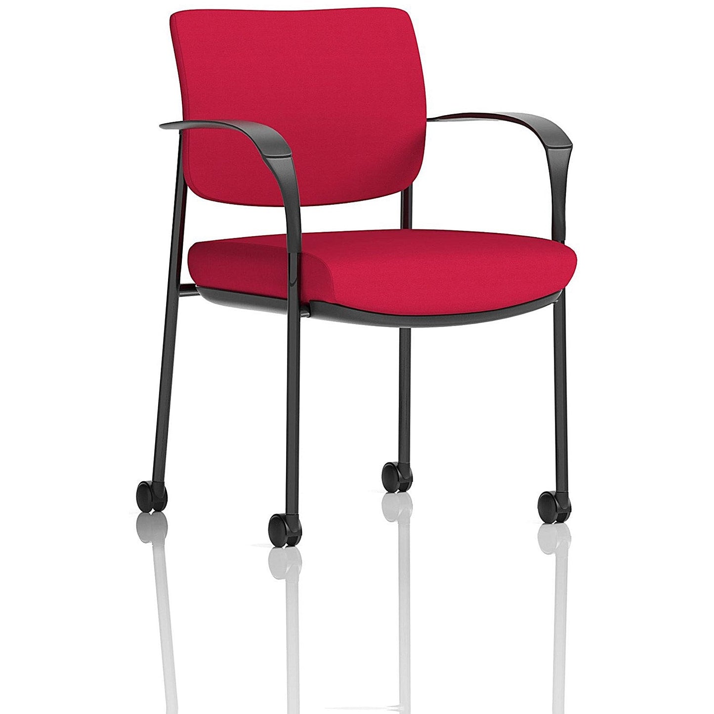 Brunswick Deluxe Visitors Chair, Black Frame, With Arms and Castors, Bergamot Cherry Easy2Order : KCUP2105