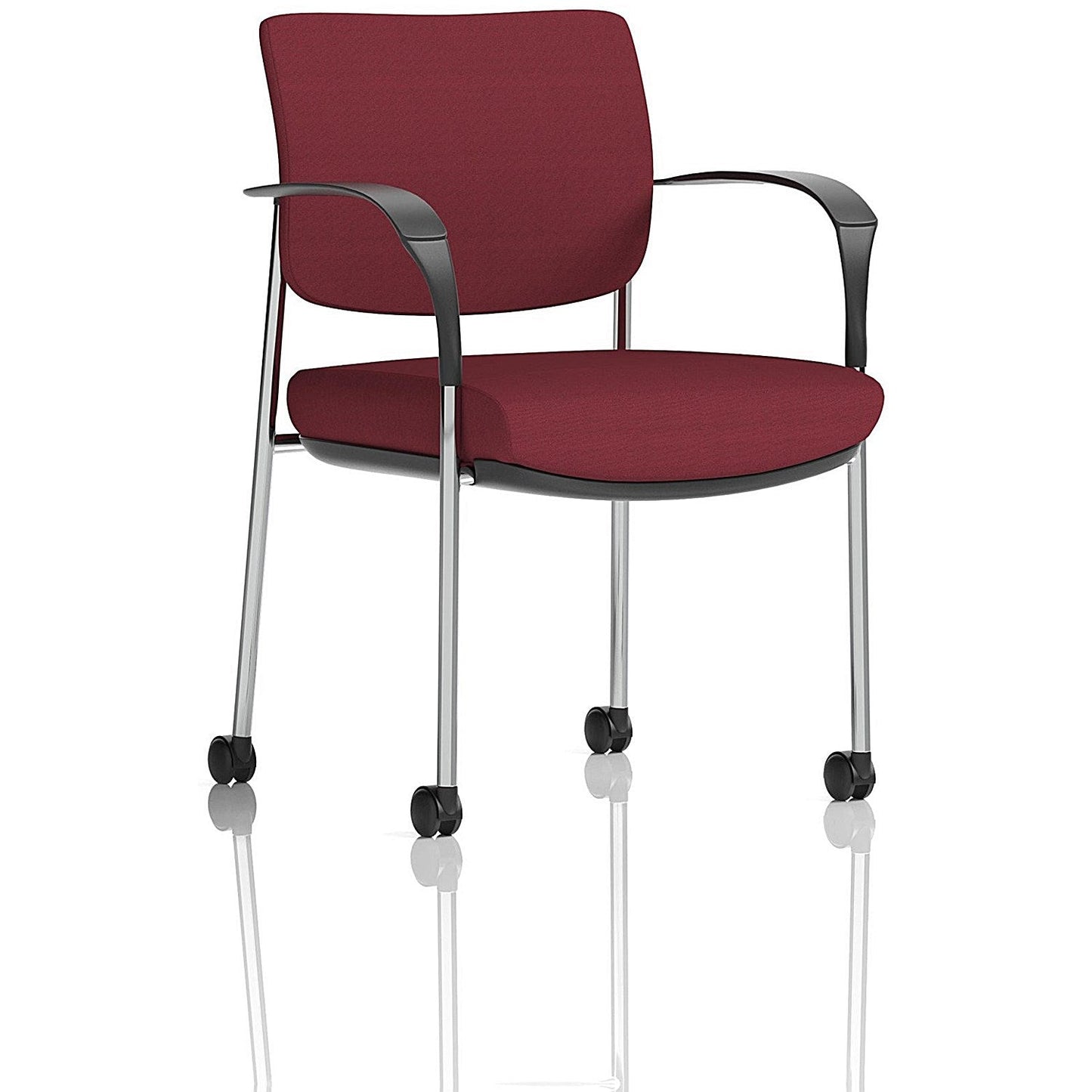 Brunswick Deluxe Visitors Chair, Chrome Frame, With Arms and Castors, Ginseng Chilli Easy2Order : KCUP2114