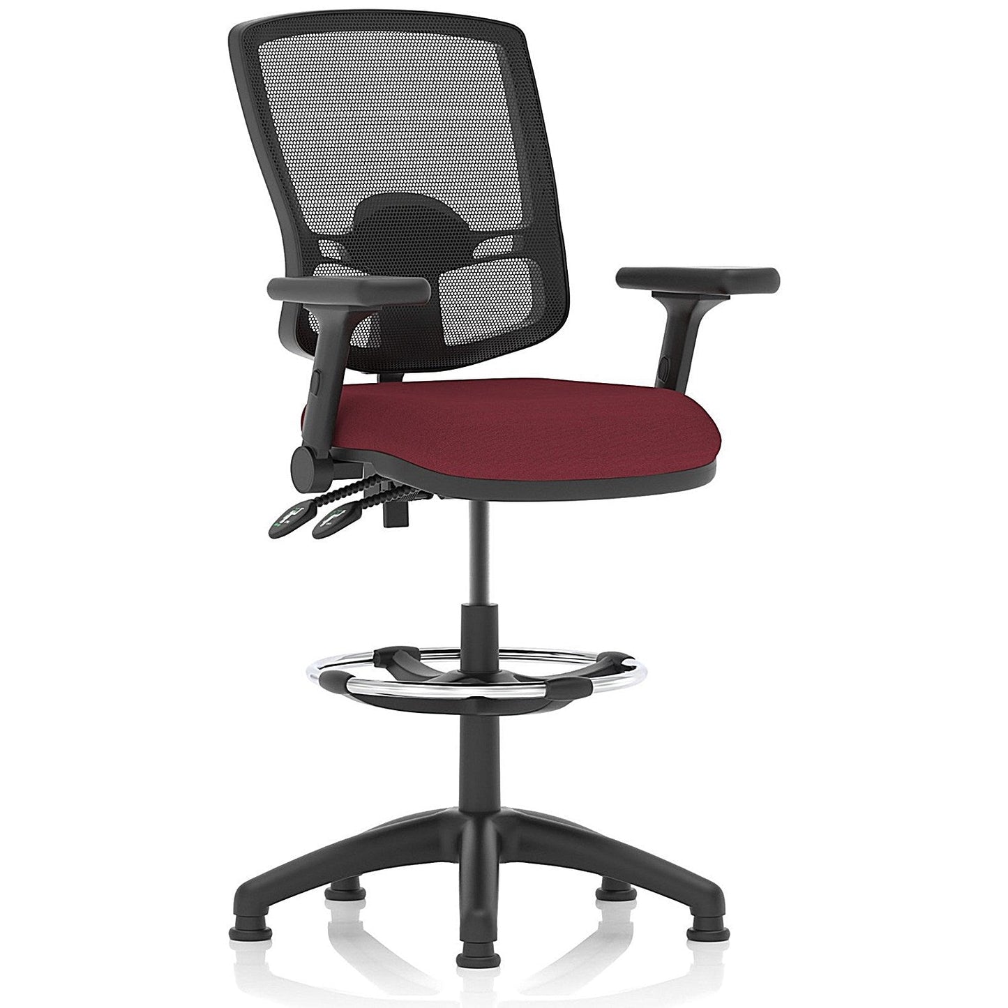 Eclipse Plus II High Rise Deluxe Mesh Back Operator Chair, Ginseng Chilli, Folding Arms Easy2Order : KCUP2290