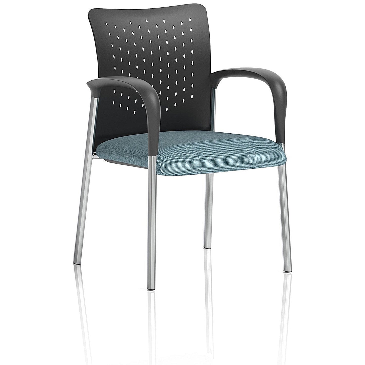 Academy Black Nylon Back Visitor Chair With Arms, Rivet Quench Easy2Order : KCUP2323