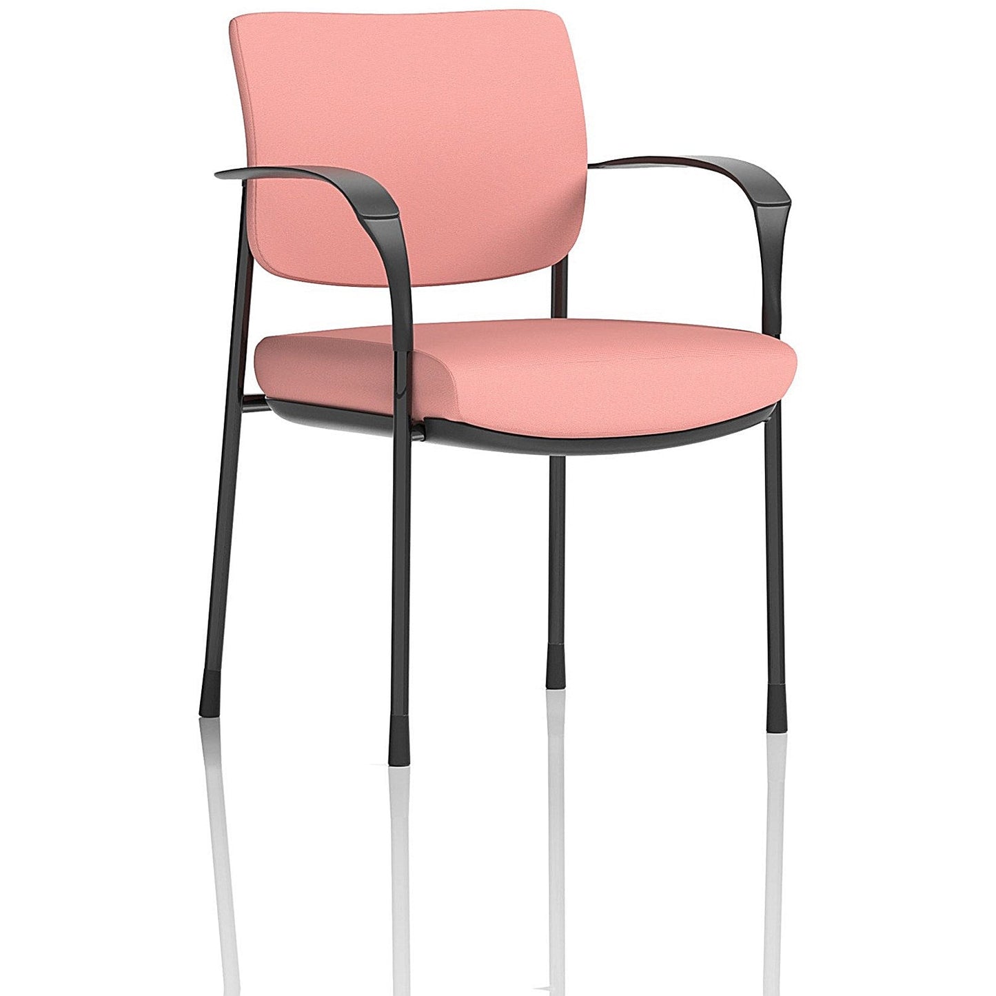 Brunswick Deluxe Black Frame Visitor Chair, With Arms, Quest Shrimp Easy2Order : KCUP2451