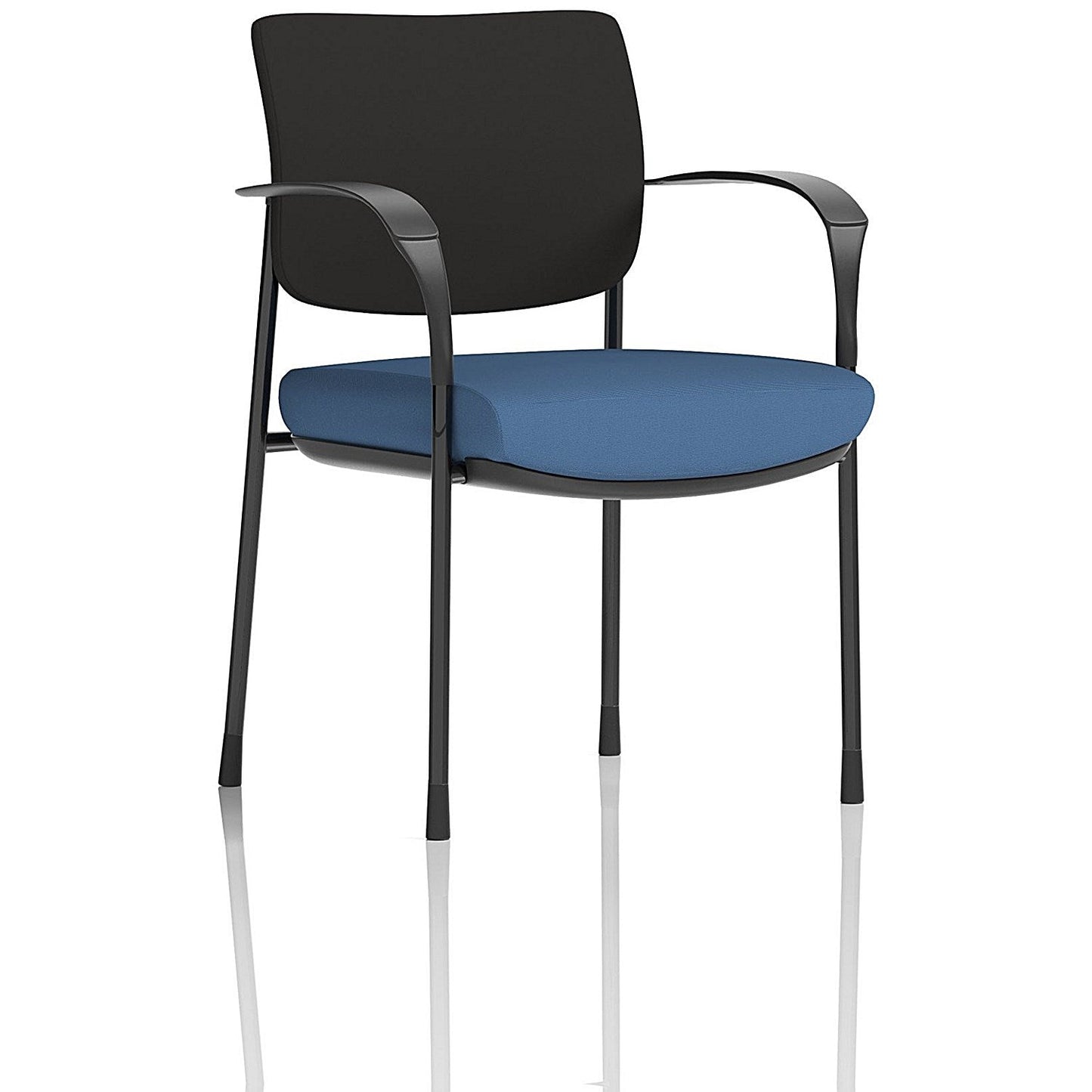 Brunswick Deluxe Black Frame Black Back Visitor Chair, With Arms, Quest Limpet Easy2Order : KCUP2459