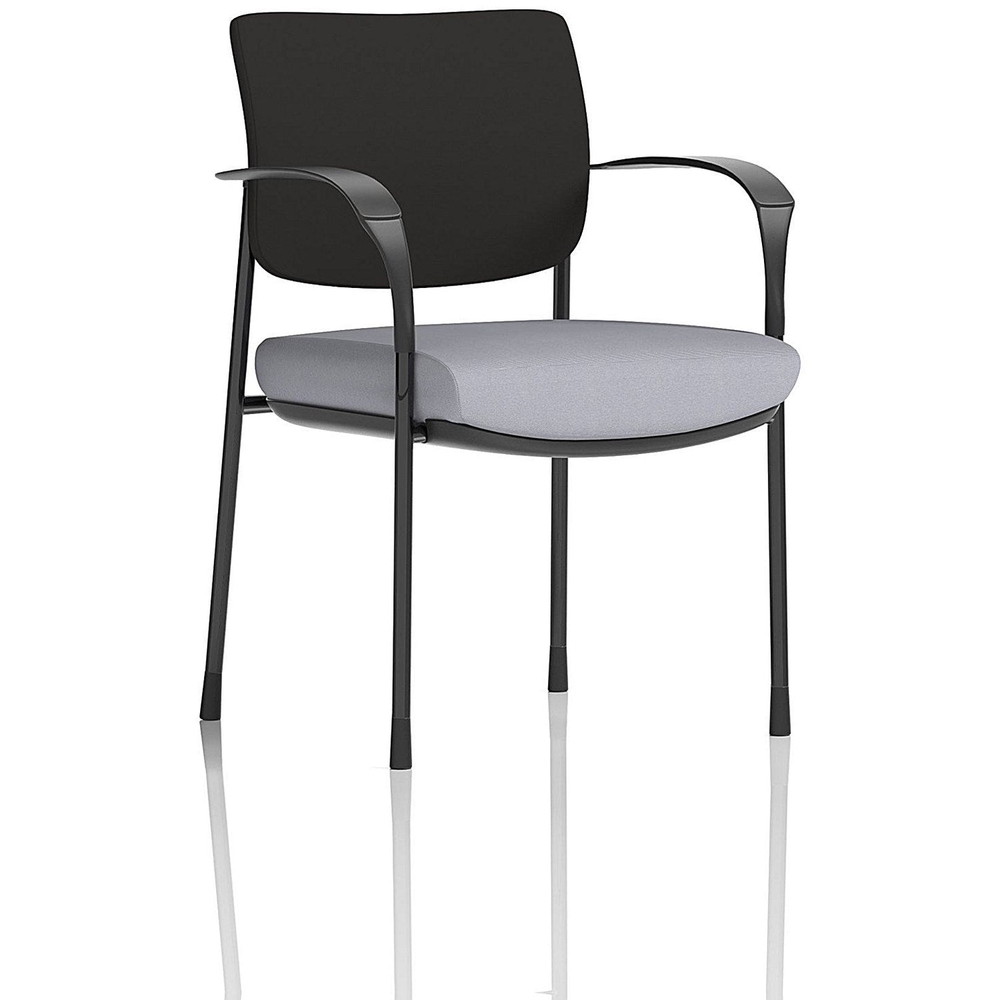 Brunswick Deluxe Black Frame Black Back Visitor Chair, With Arms, Quest Shell Easy2Order : KCUP2462