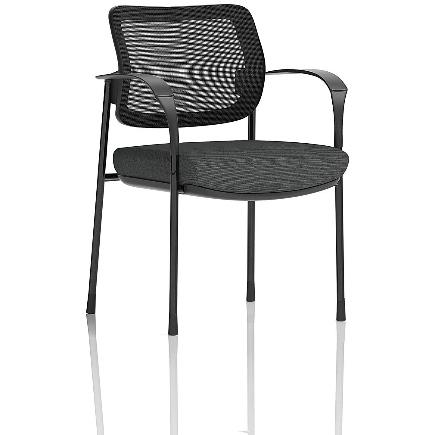 Brunswick Deluxe Black Frame Mesh Back Visitor Chair, With Arms, Quest Mussel Easy2Order : KCUP2472