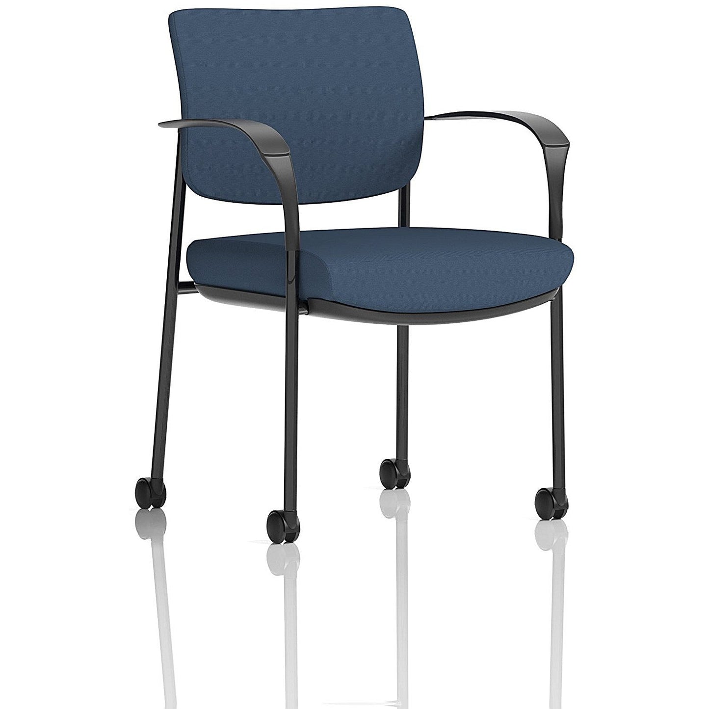 Brunswick Deluxe Black Frame Visitor Chair, With Arms and Castors, Quest Whelk Easy2Order : KCUP2488