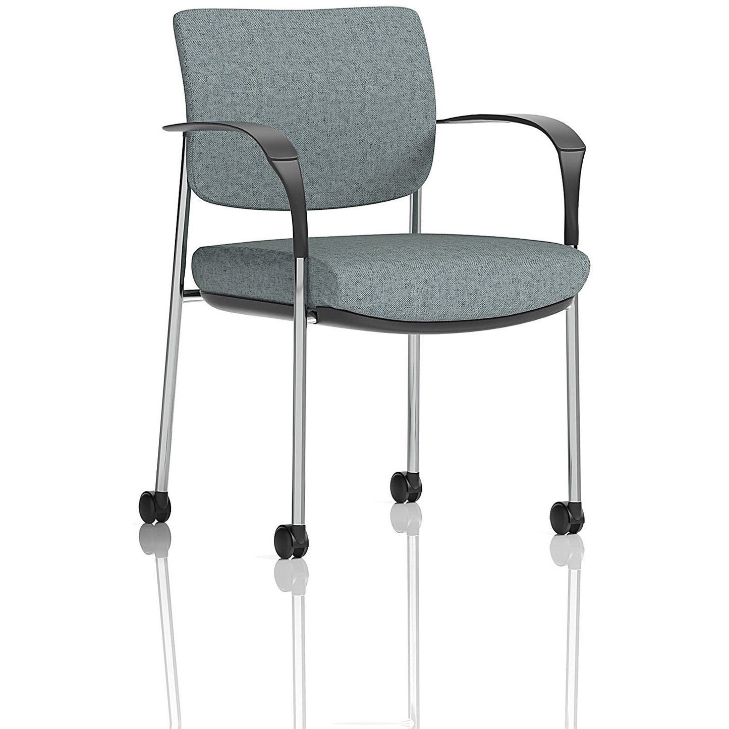 Brunswick Deluxe Chrome Frame Visitor Chair, With Arms and Castors, Rivet Tensile Easy2Order : KCUP2552