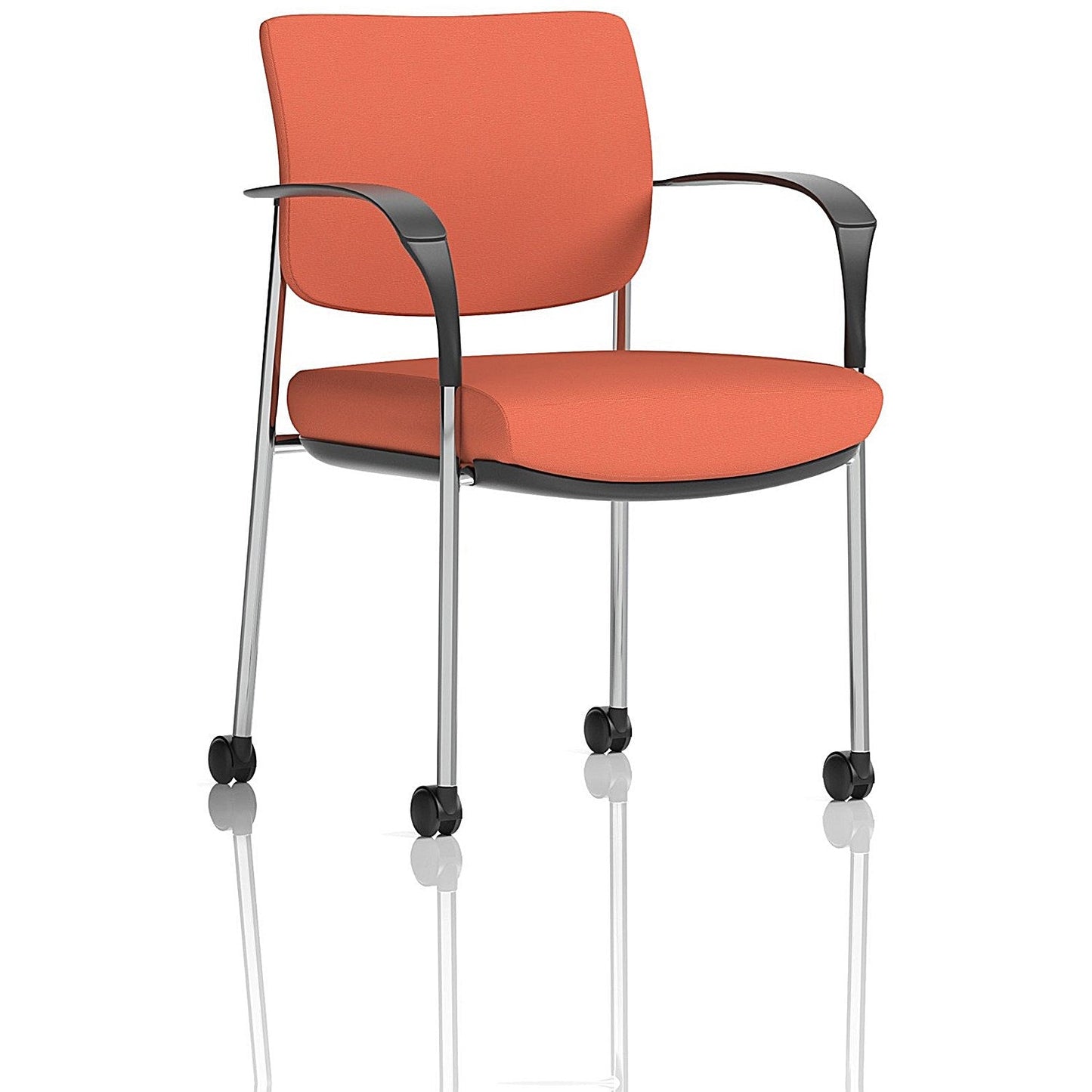 Brunswick Deluxe Chrome Frame Visitor Chair, With Arms and Castors, Quest Crab Easy2Order : KCUP2553