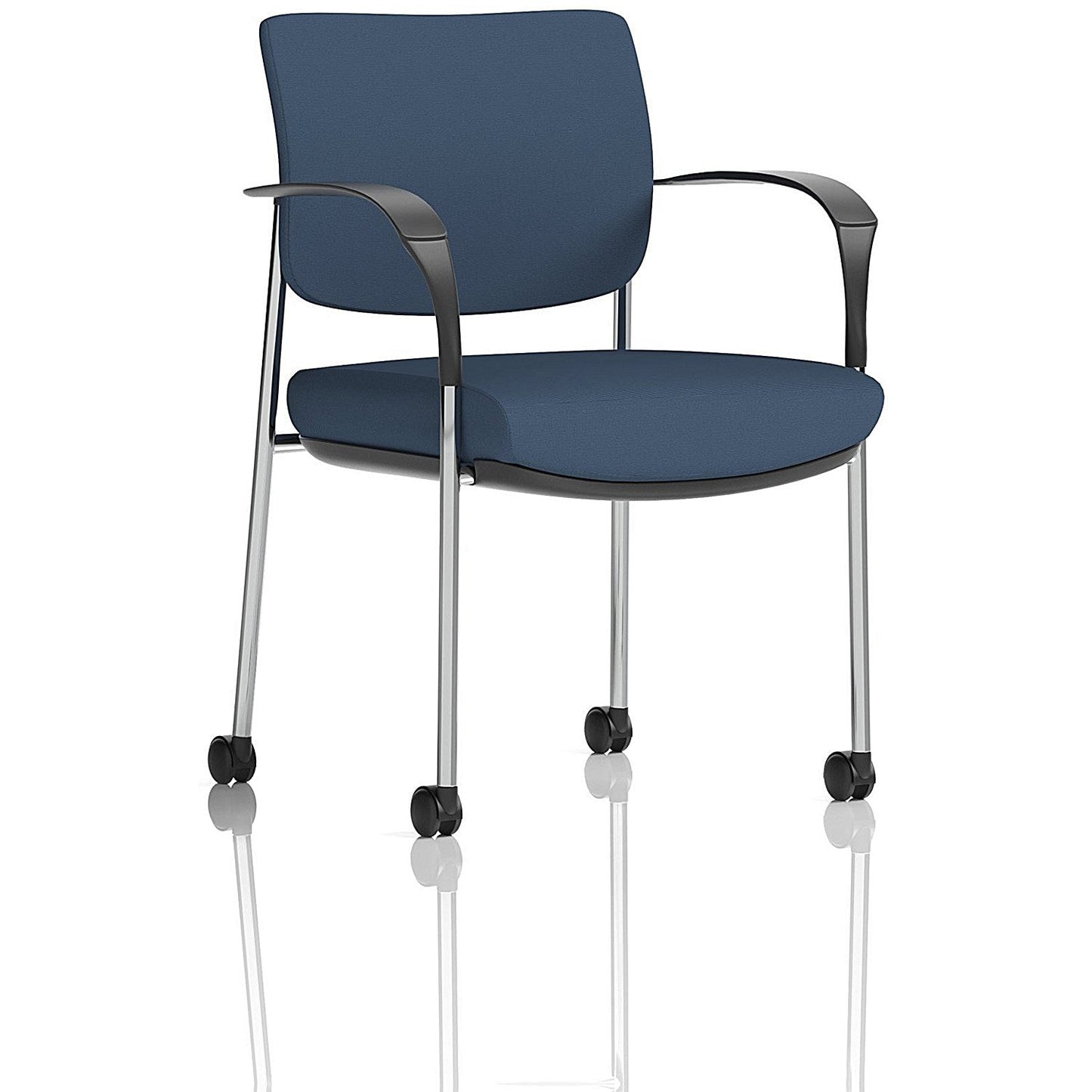 Brunswick Deluxe Chrome Frame Visitor Chair, With Arms and Castors, Quest Whelk Easy2Order : KCUP2560