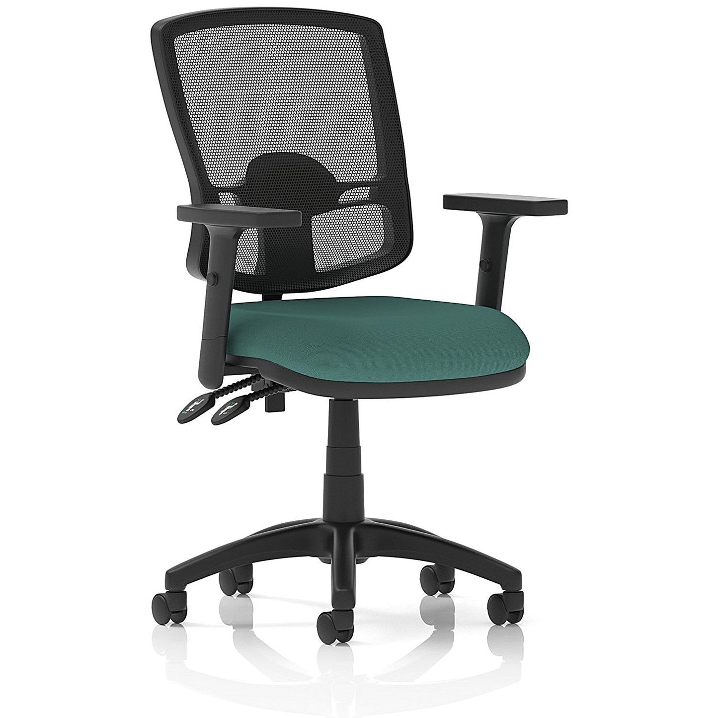 Eclipse Plus II Deluxe Mesh Back Lever Task Operator Chair, Height Adjustable Arms, Quest Kelp Easy2Order : KCUP3358