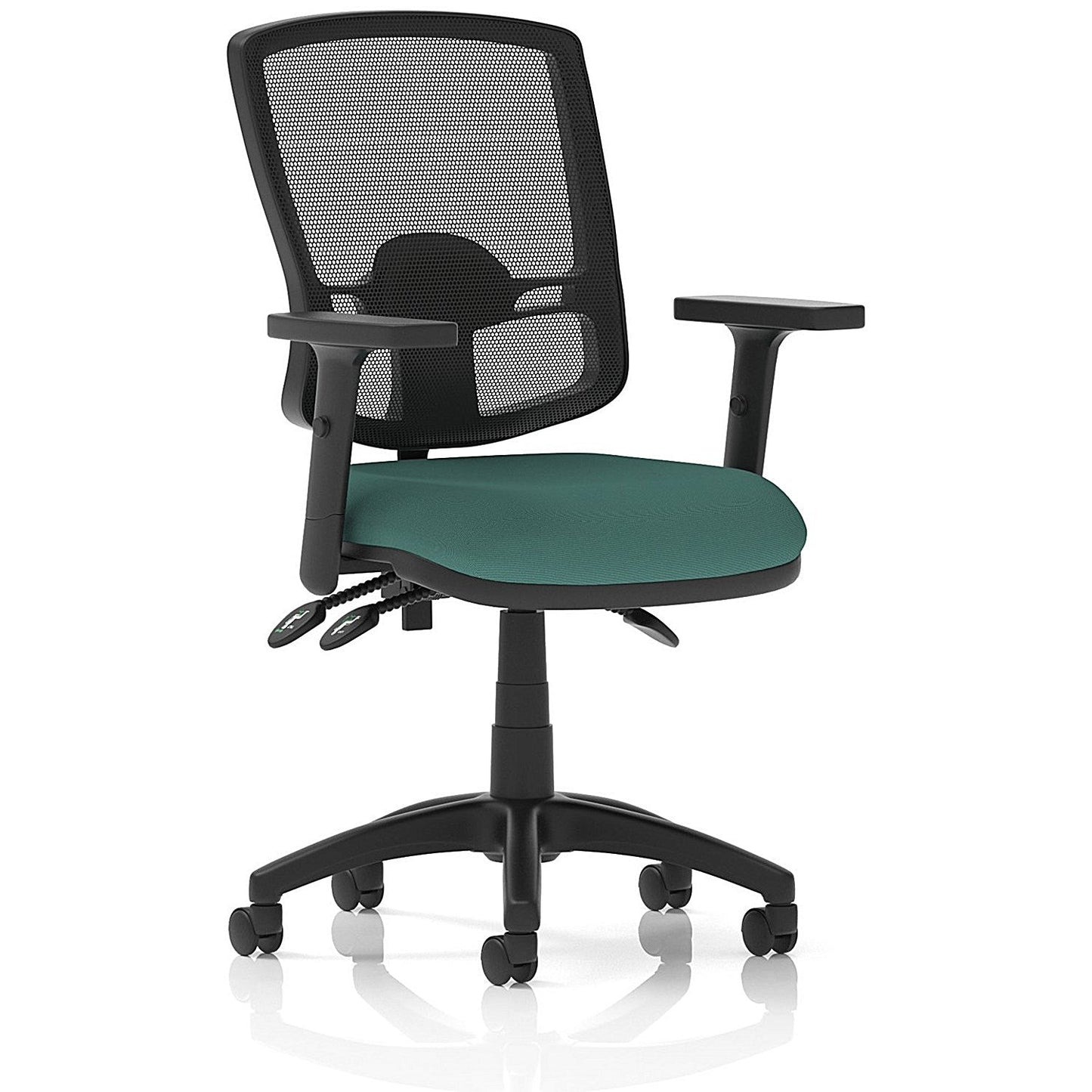 Eclipse Plus III Deluxe Mesh Back Lever Task Operator Chair, Height Adjustable Arms, Quest Kelp Easy2Order : KCUP3598