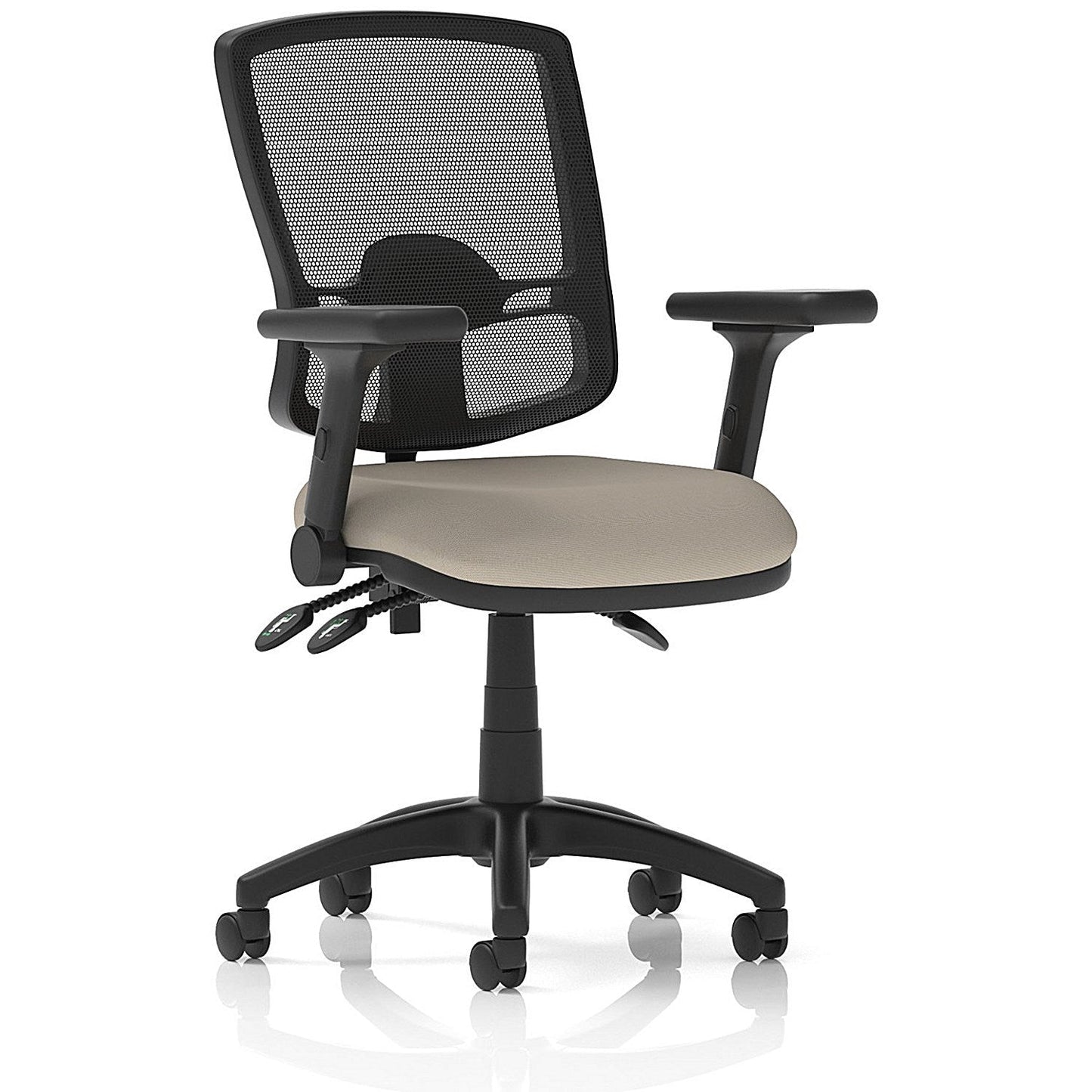 Eclipse Plus III Deluxe Mesh Back Lever Task Operator Chair, Folding Arms, Quest Salt Easy2Order : KCUP3613