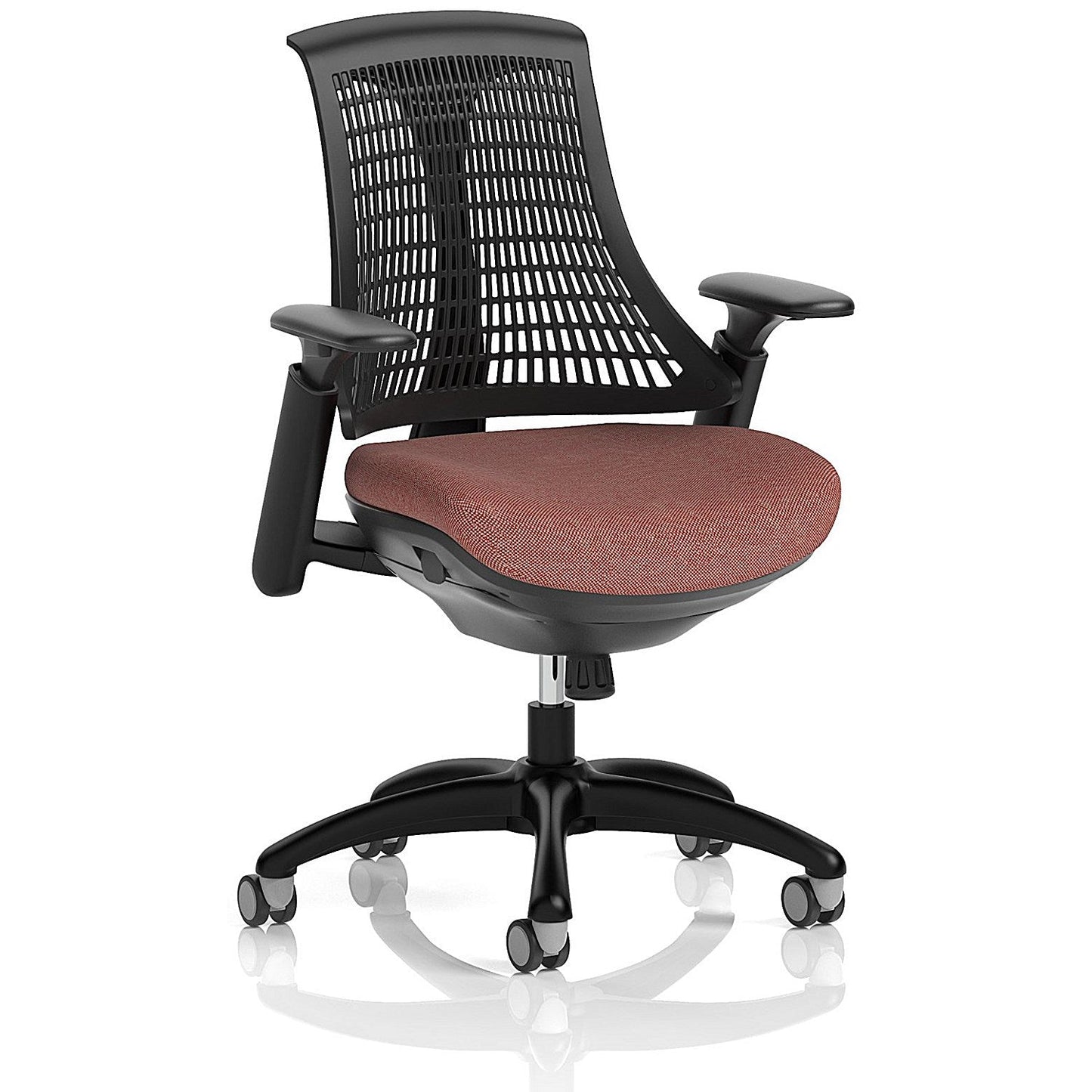 Flex Task Black Frame Black Back Operator Chair, Height Adjustable Arms, Rivet Forge Easy2Order : KCUP3761