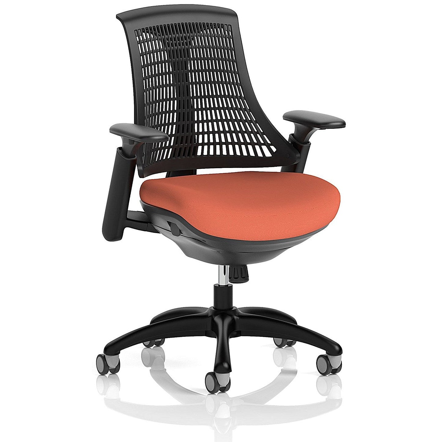 Flex Task Black Frame Black Back Operator Chair, Height Adjustable Arms, Quest Crab Easy2Order : KCUP3765