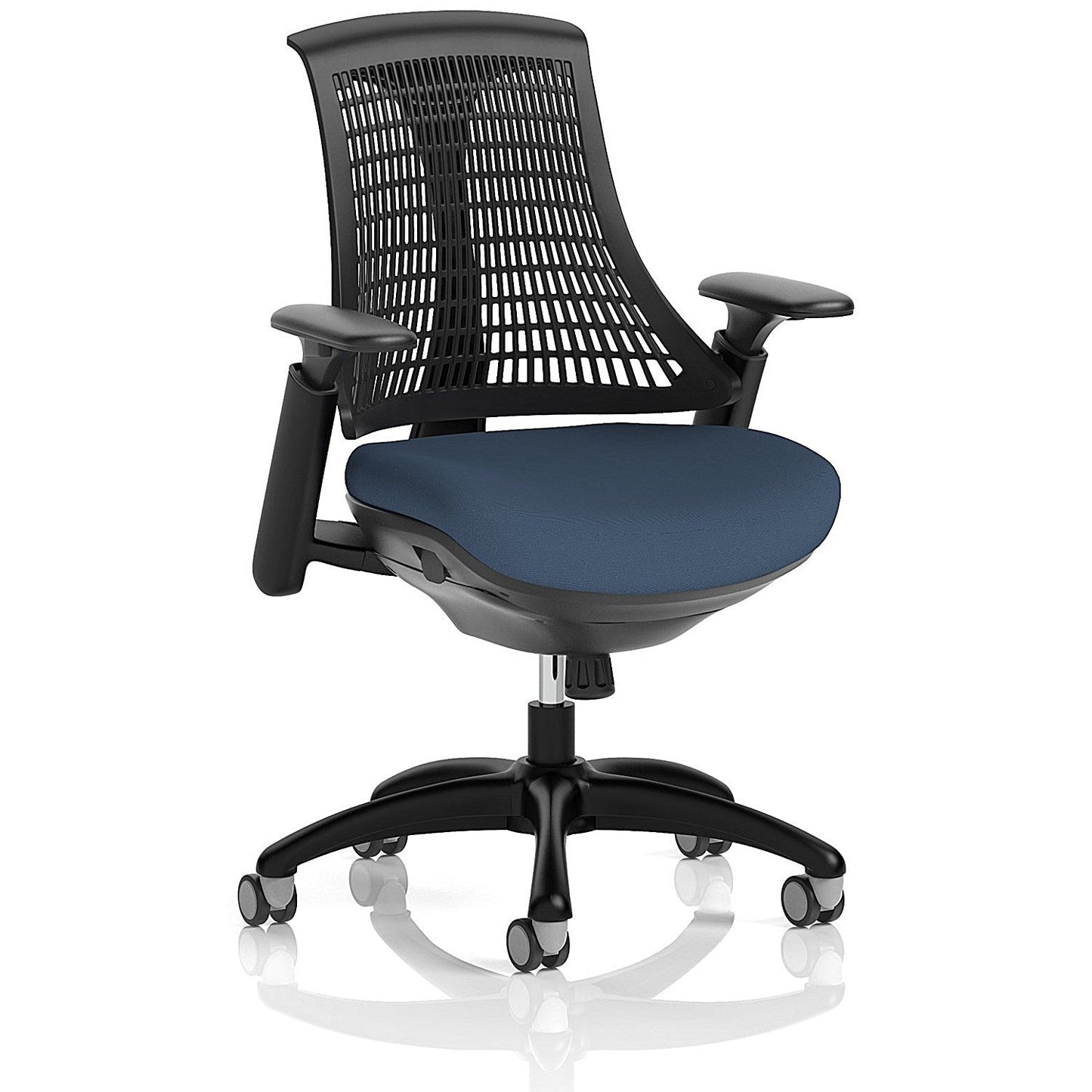 Flex Task Black Frame Black Back Operator Chair, Height Adjustable Arms, Quest Whelk Easy2Order : KCUP3772
